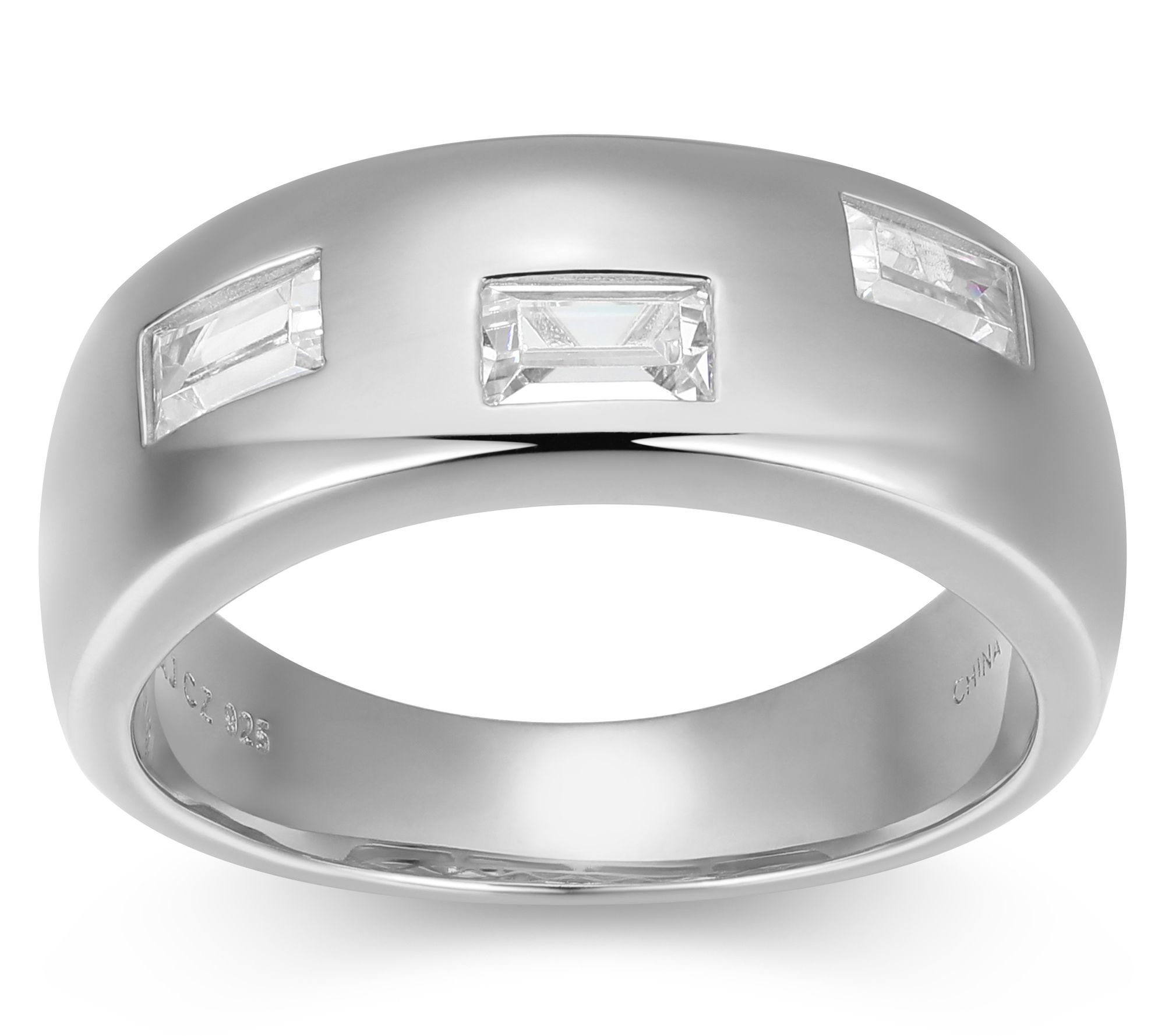 Diamonique Men's 1.20 cttw Band Ring, SterlingSilver