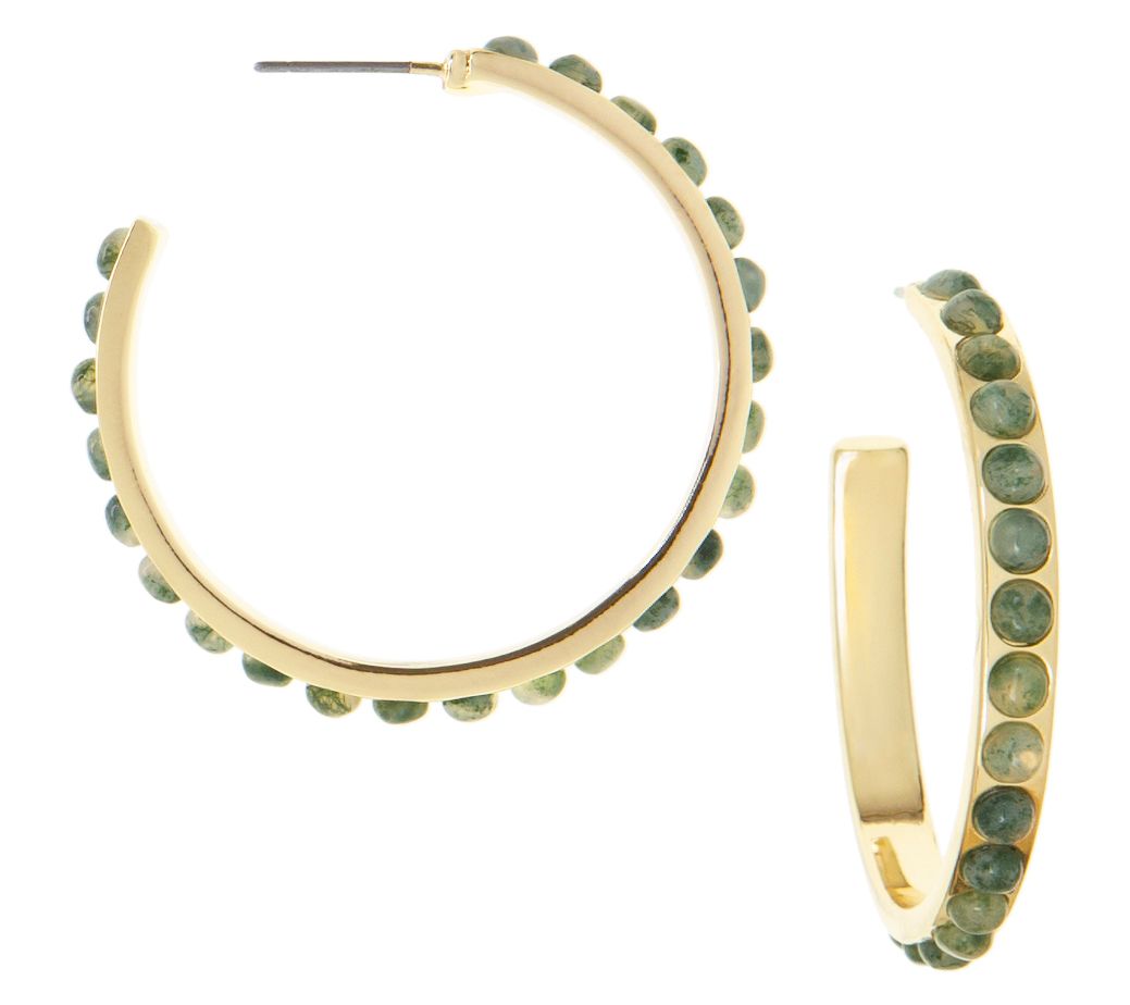 Marlyn Schiff Gemstone Hoop Earrings