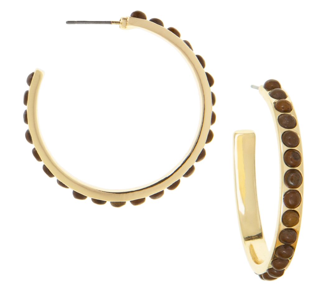 Marlyn Schiff Gemstone Hoop Earrings