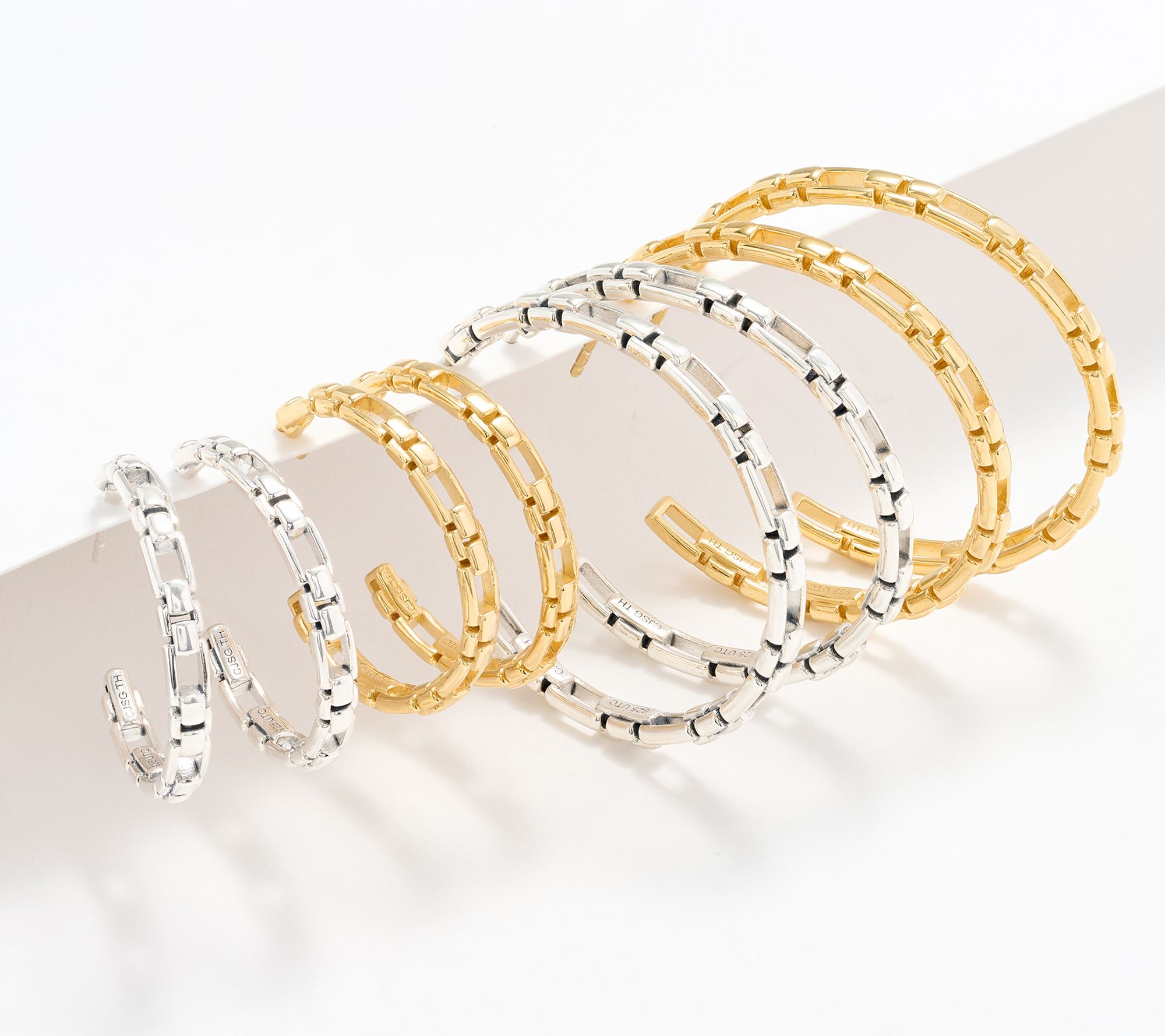 Christian James by Scott Grimes Sterling Silver Round Luciano Hoop Earrings