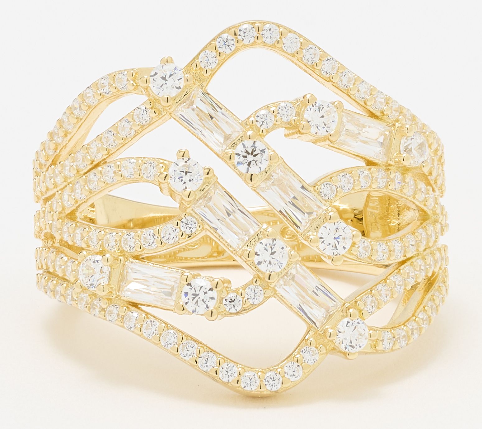 Diamonique x Kathy Levine Wonder Web Band Ring, Sterling Silver