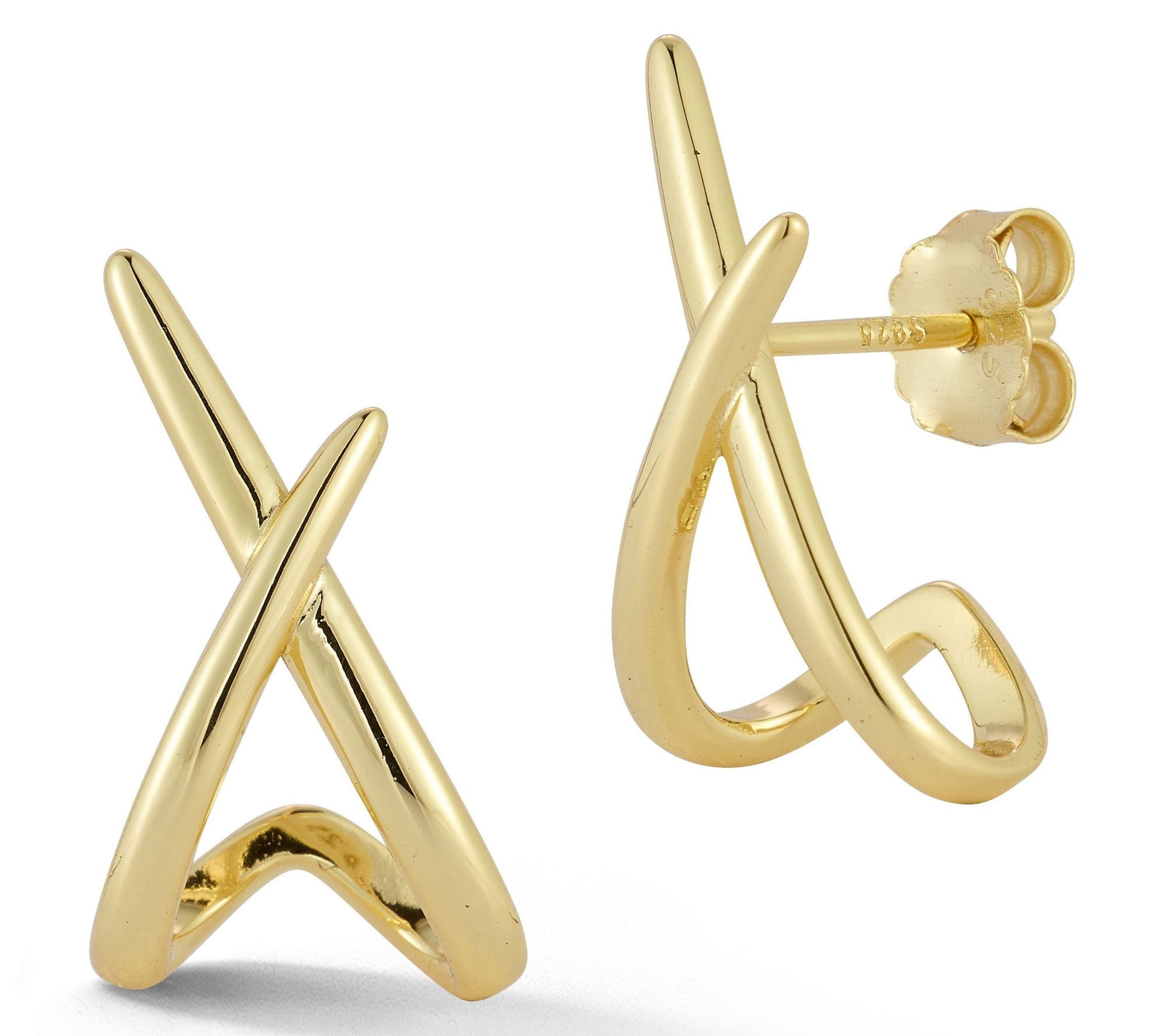 Rachel Zoe Polished Criss Cross Stud Earrings,Sterling