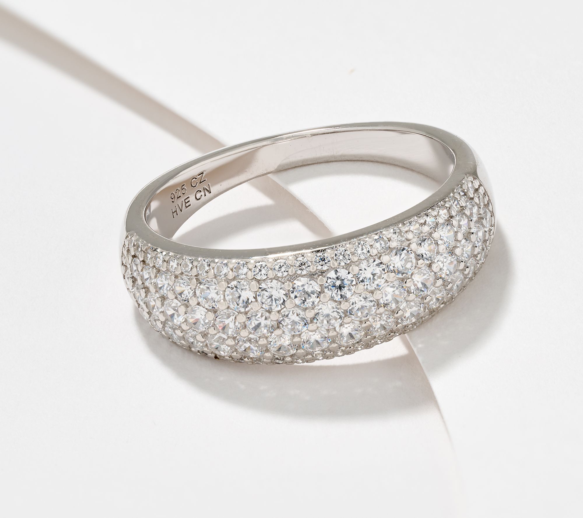 Diamonique Classics Pave Band Ring, Sterling Silver