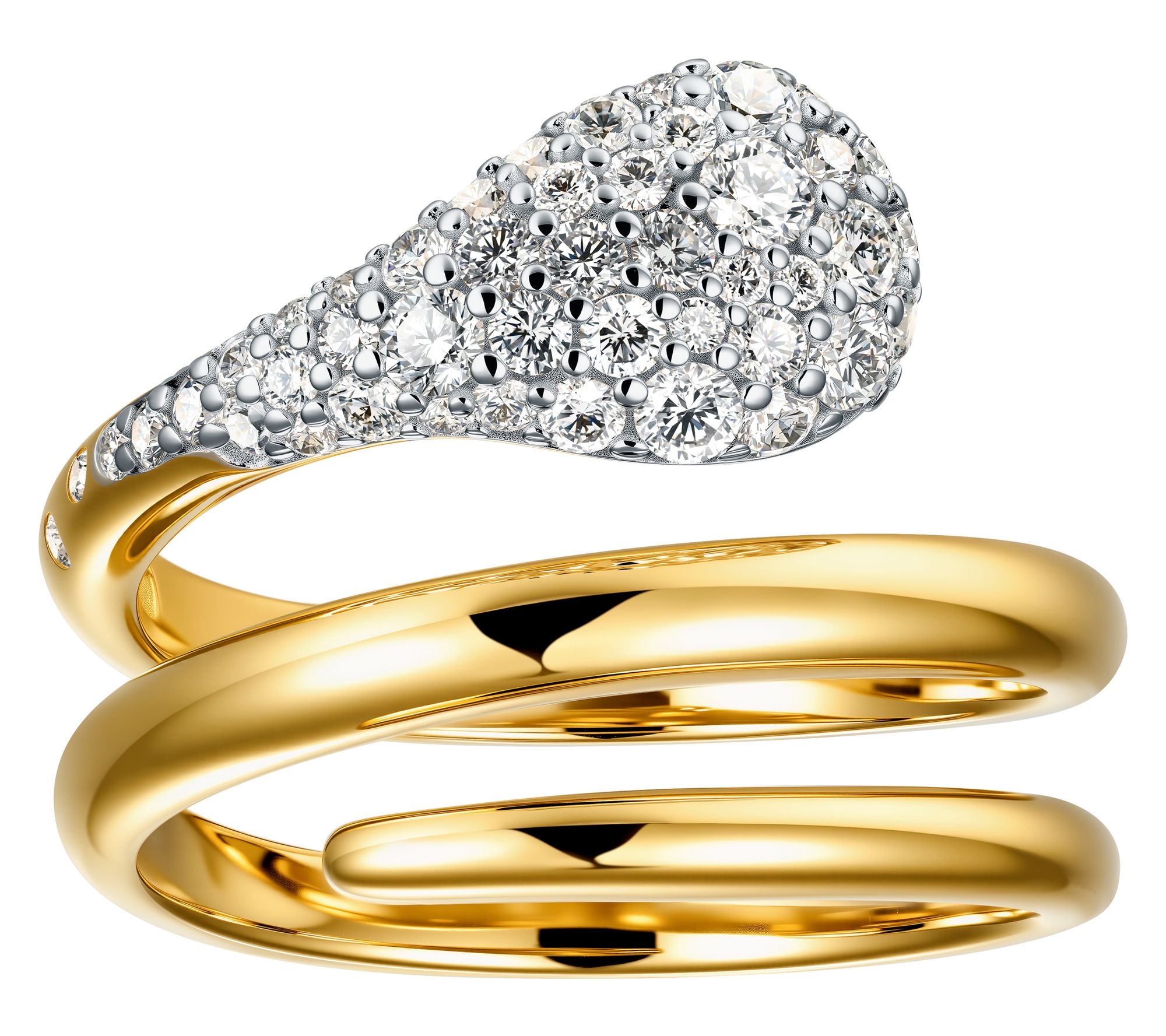 Diamonique x Jennifer Miller Spiral Raindrop Ring, Sterling