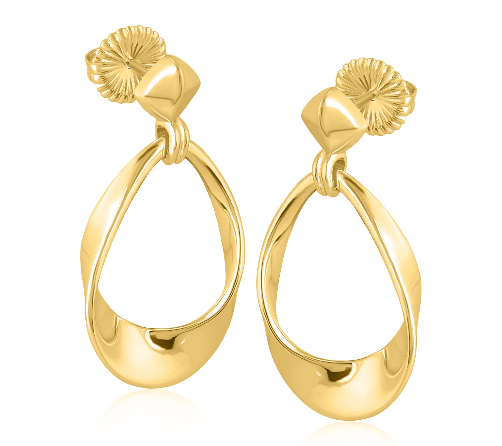 Dangle Earrings Qvc Italian Gold Earrings QVC Diamonique 14K Gold - Main Image