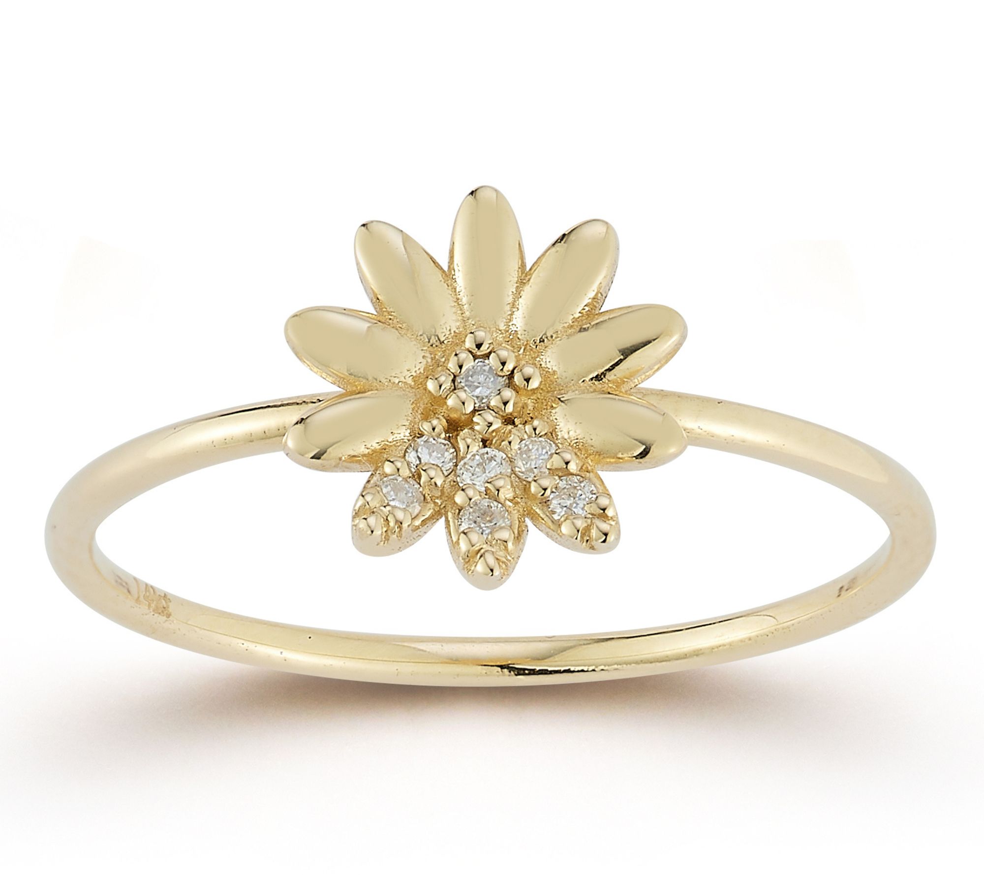 Luminosa Gold Diamond Accent Flower Band Ring,14K