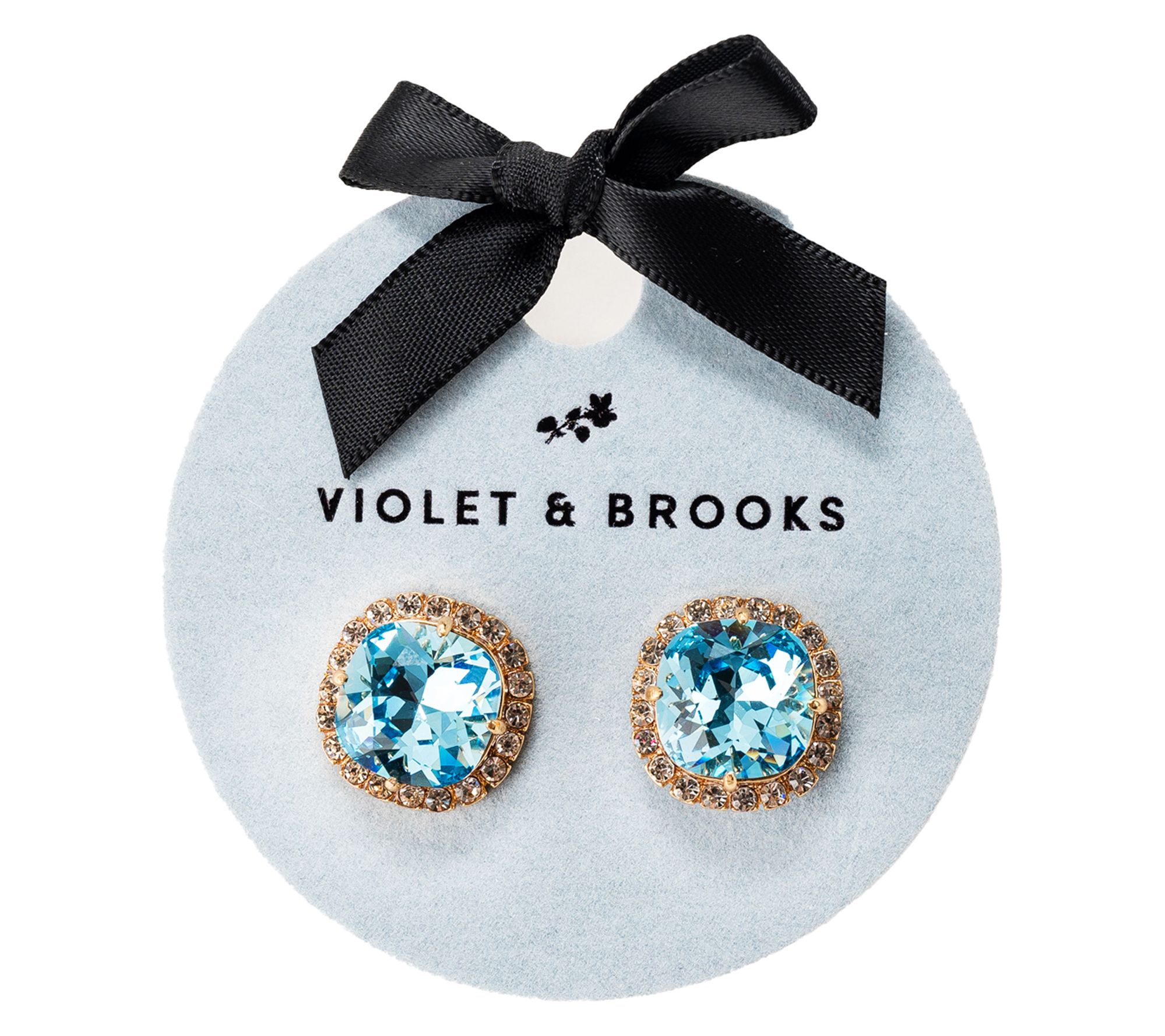 Violet and Brooks Celeste Crystal Trimmed Birthstone Earrings
