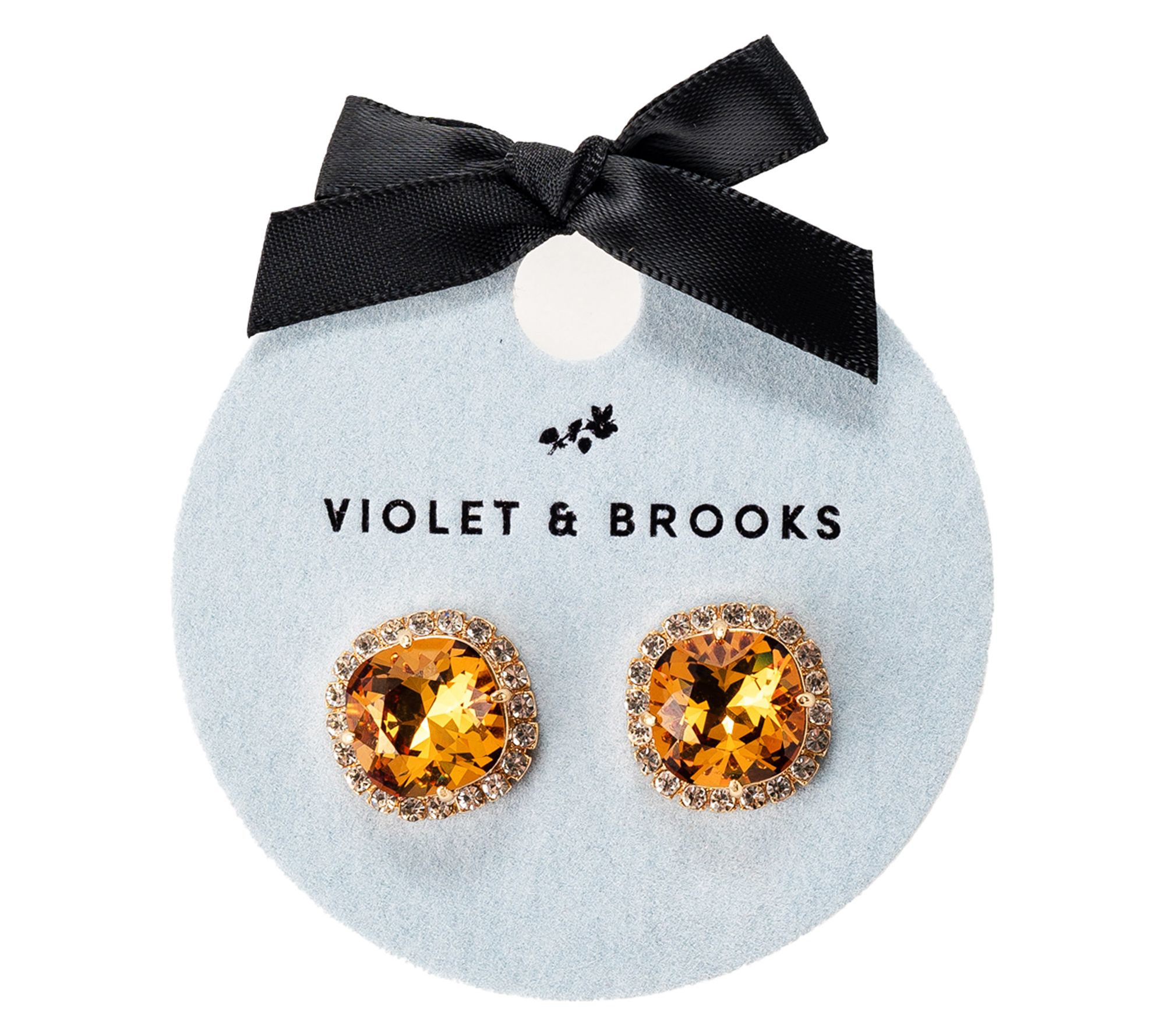 Violet and Brooks Celeste Crystal Trimmed Birthstone Earrings