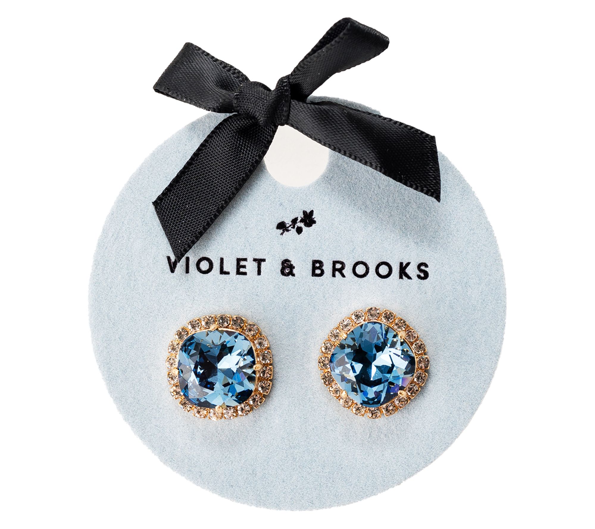 Violet and Brooks Celeste Crystal Trimmed Birthstone Earrings