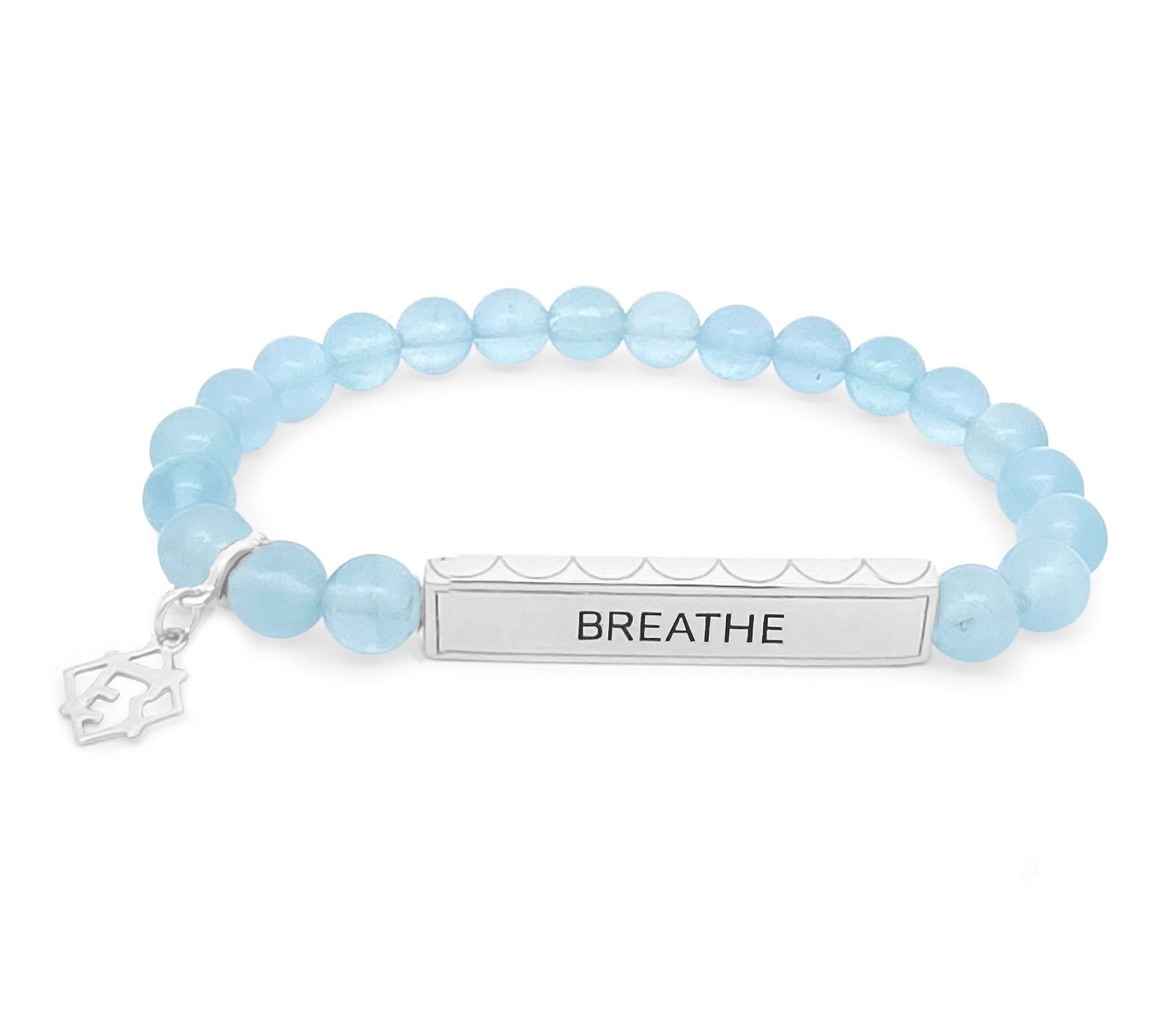 Elyse Ryan Sterling Silver Milky Aqua BREATHE Bracelet