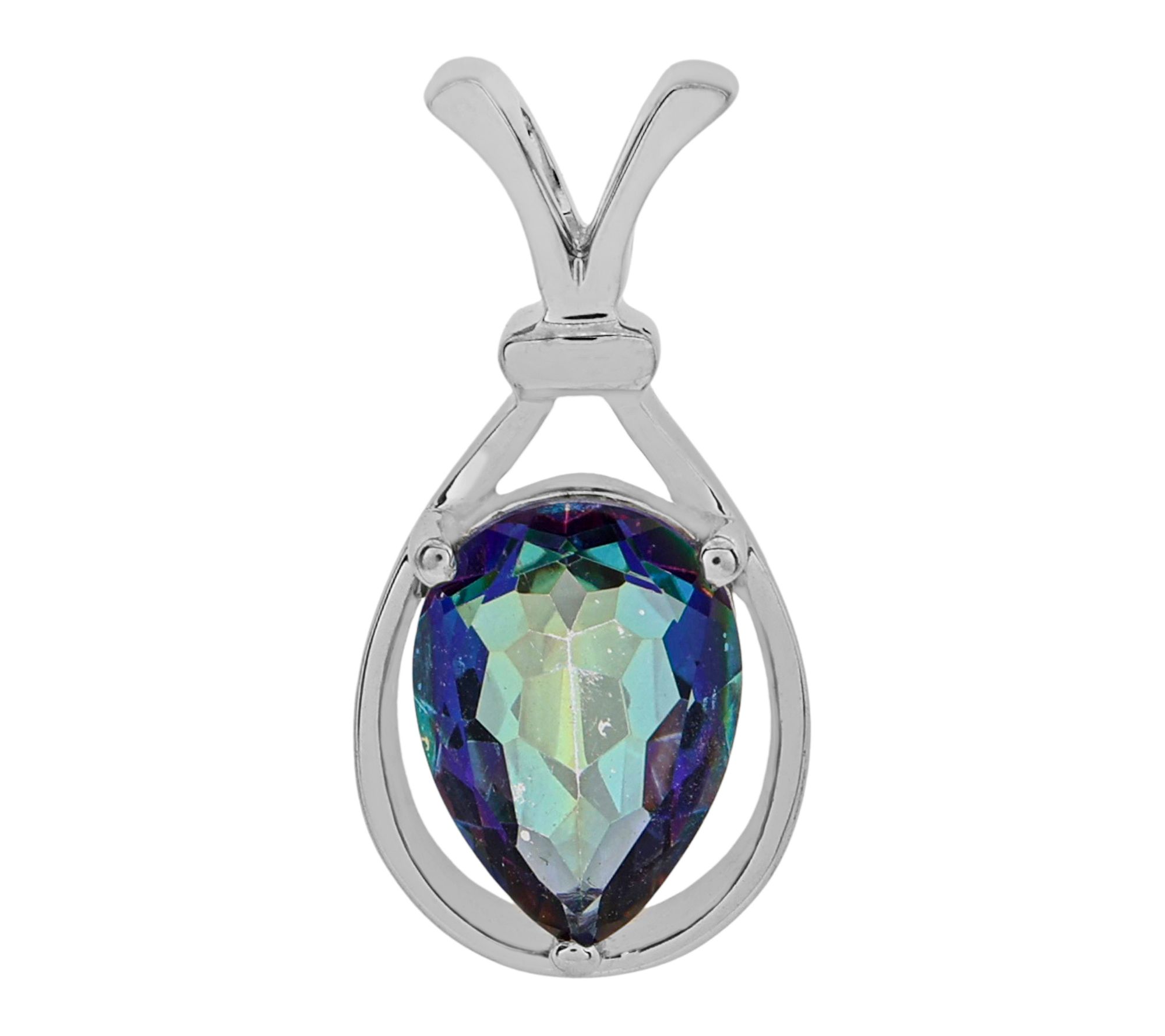 Affinity Gems Blue Coated Quartz Pendant, Sterling