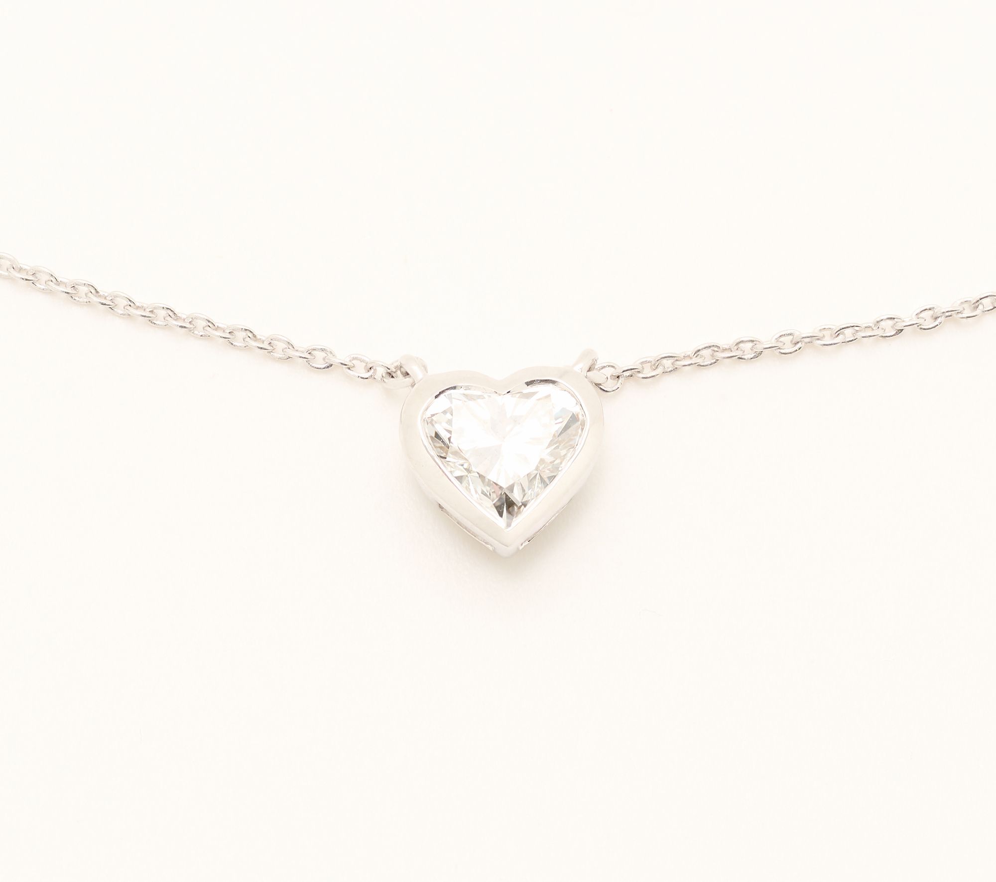 Fire Light Lab Grown Diamond 1.05 cttw Heart Necklace, 14K