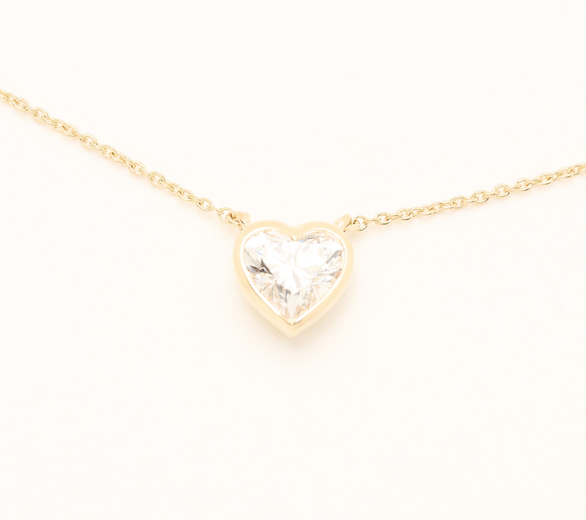 Fire Light Lab Grown Diamond 1.05 cttw Heart Necklace, 14K