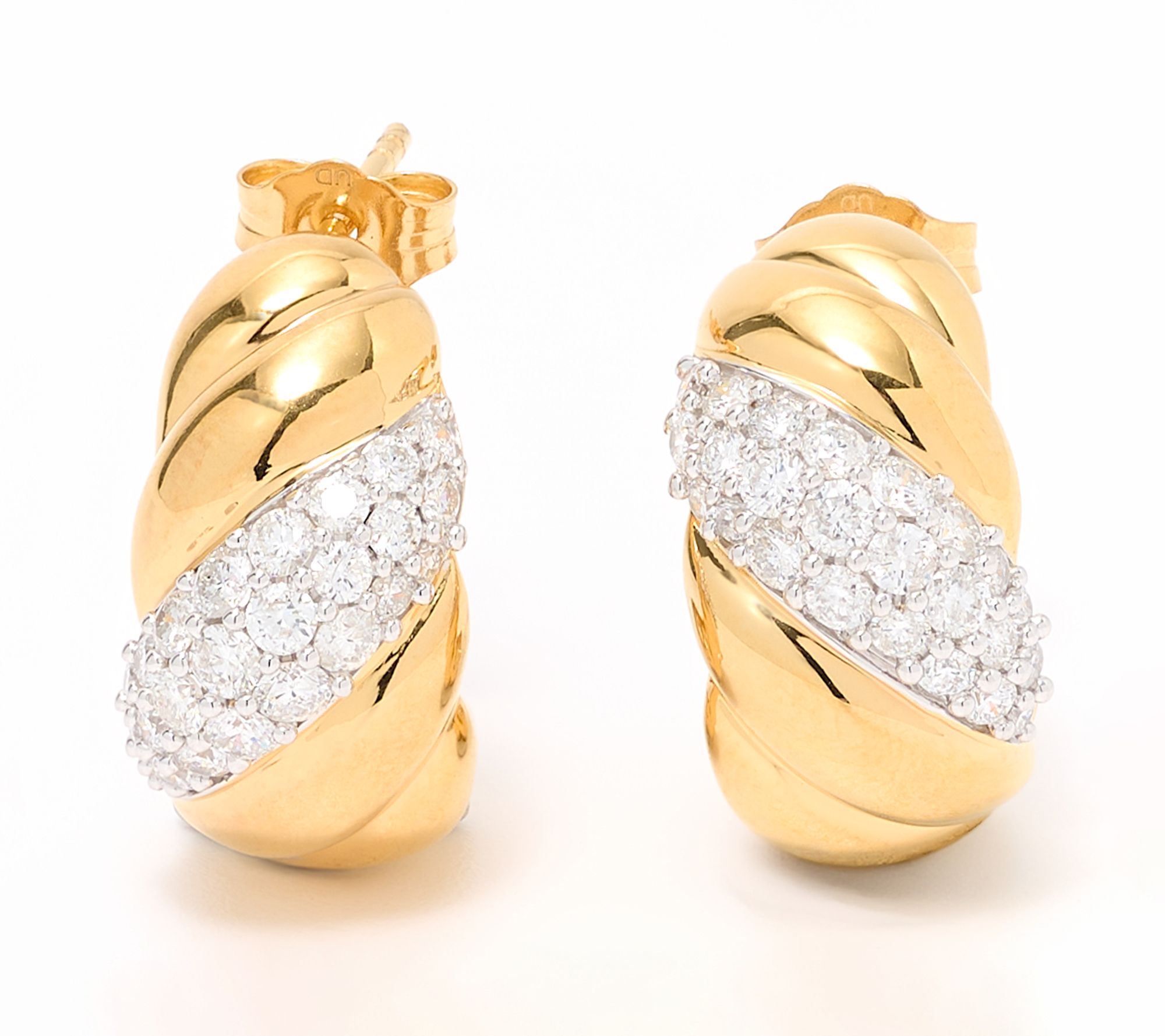 Affinity Diamonds 1.00 cttw Croissant Detail Earring, Sterling Silver