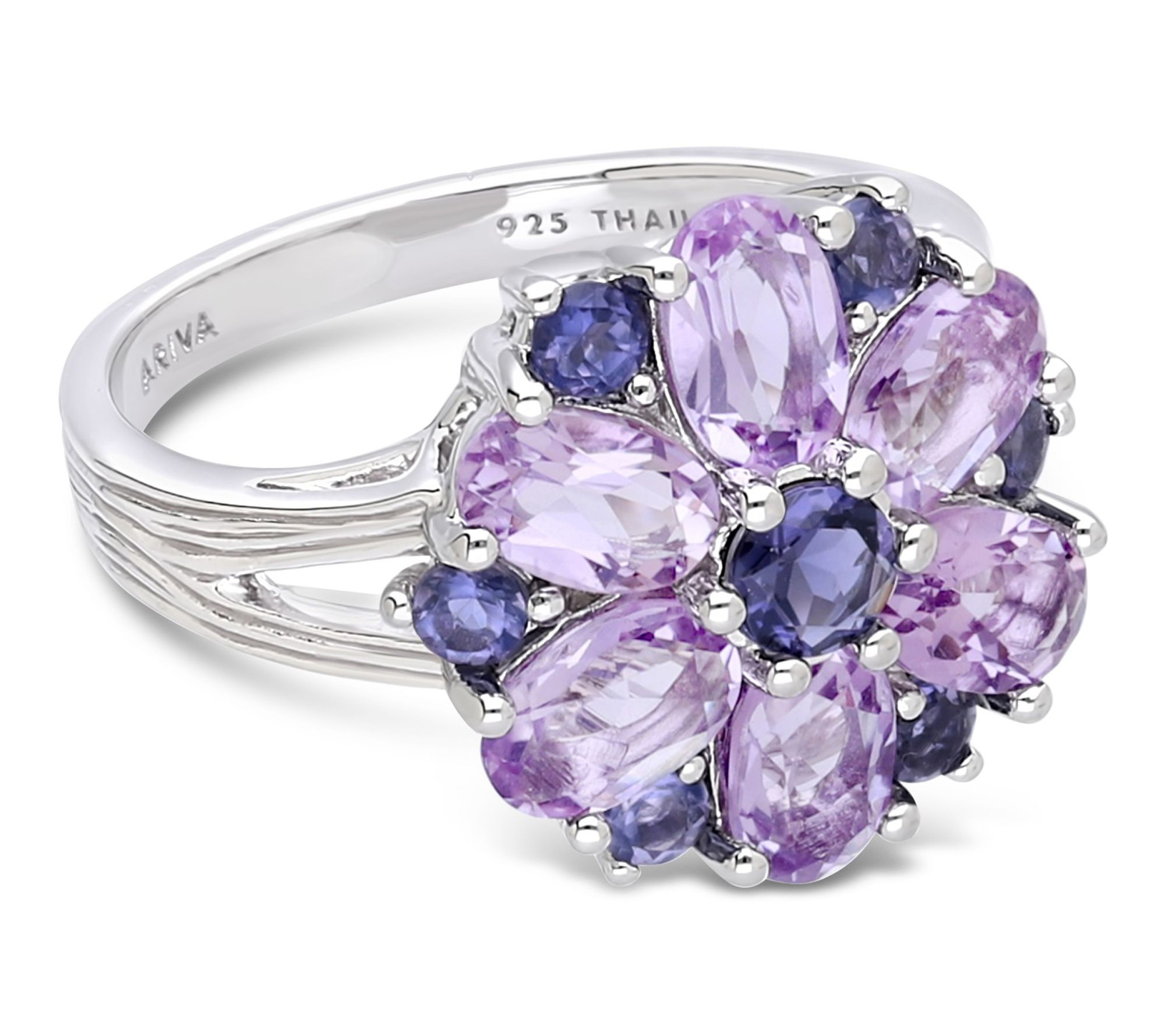 Ariva Sterling Silver Amethyst & Iolite Aster Ring