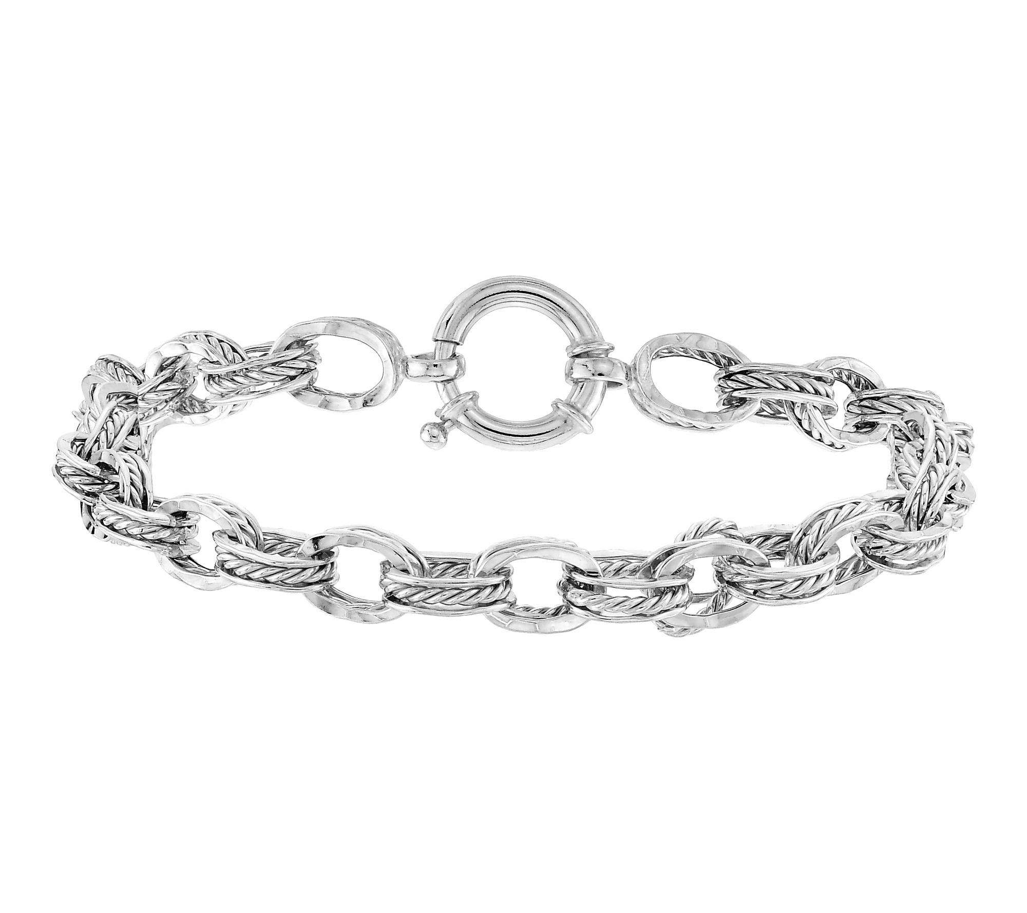 Silver Style Twisted Multi-Link Bracelet, Sterling