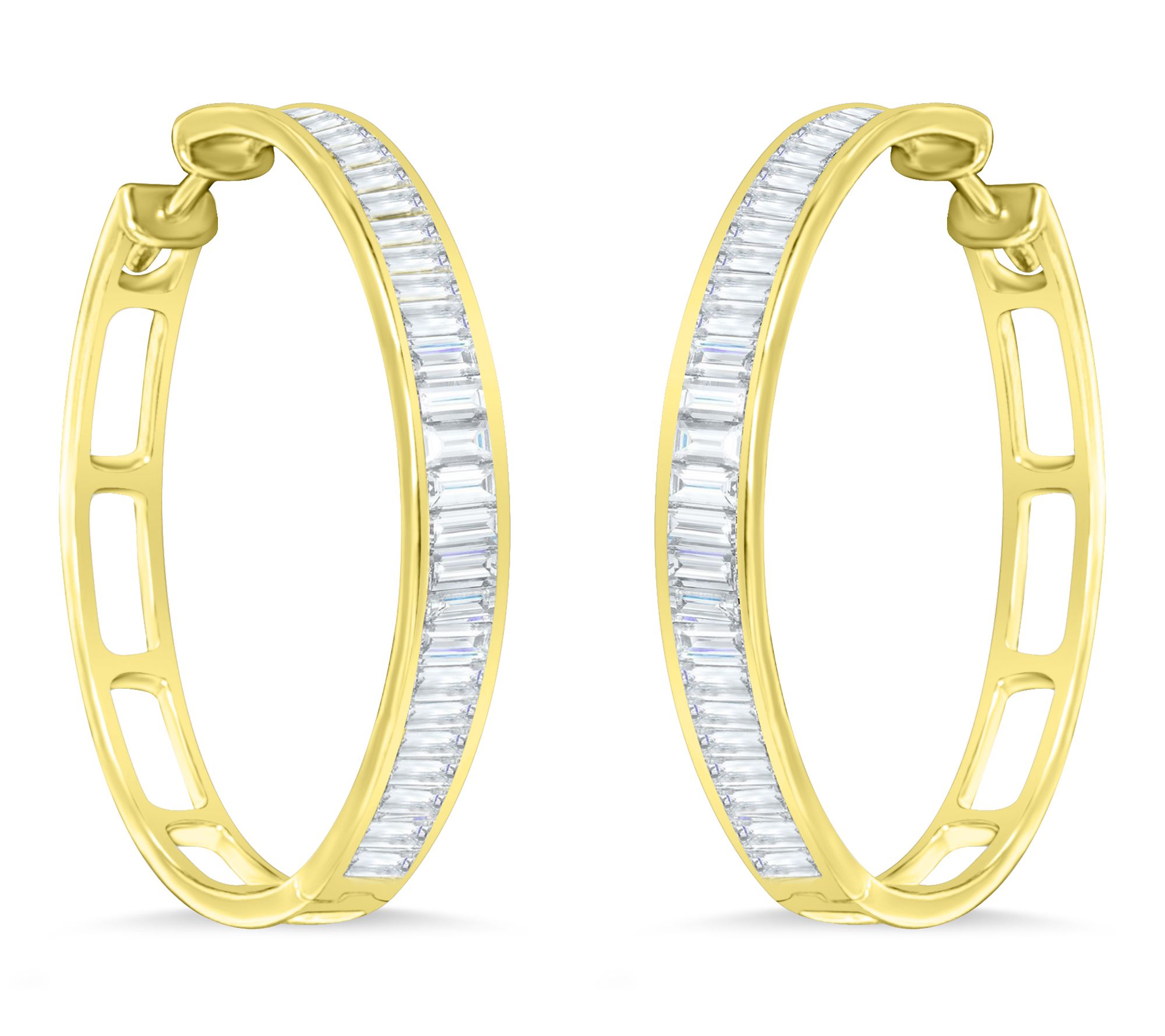Fire Light 2.30 cttw Lab Grown Diamond Hoop Earring, Sterling