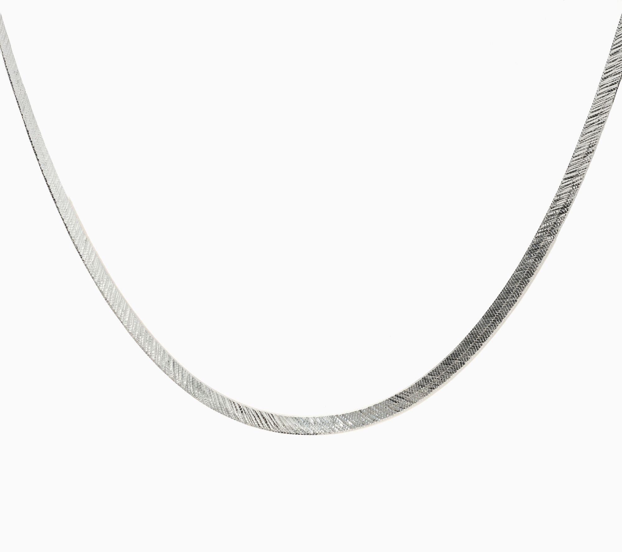 UltraFine 950 Silver Herringbone Slash D/C Necklace