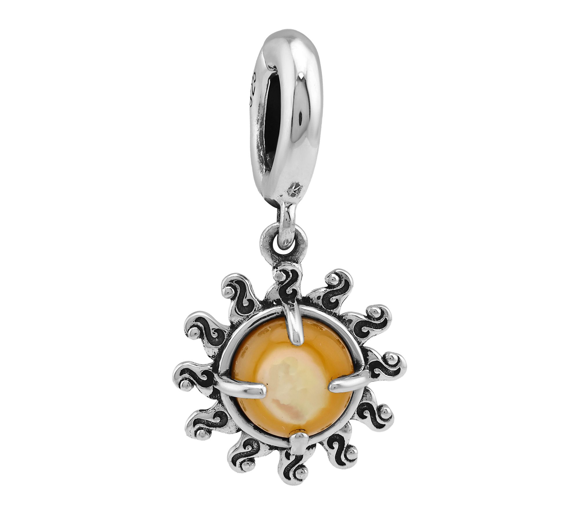 American West Sterling Golden Mother of Pearl Sun Charm