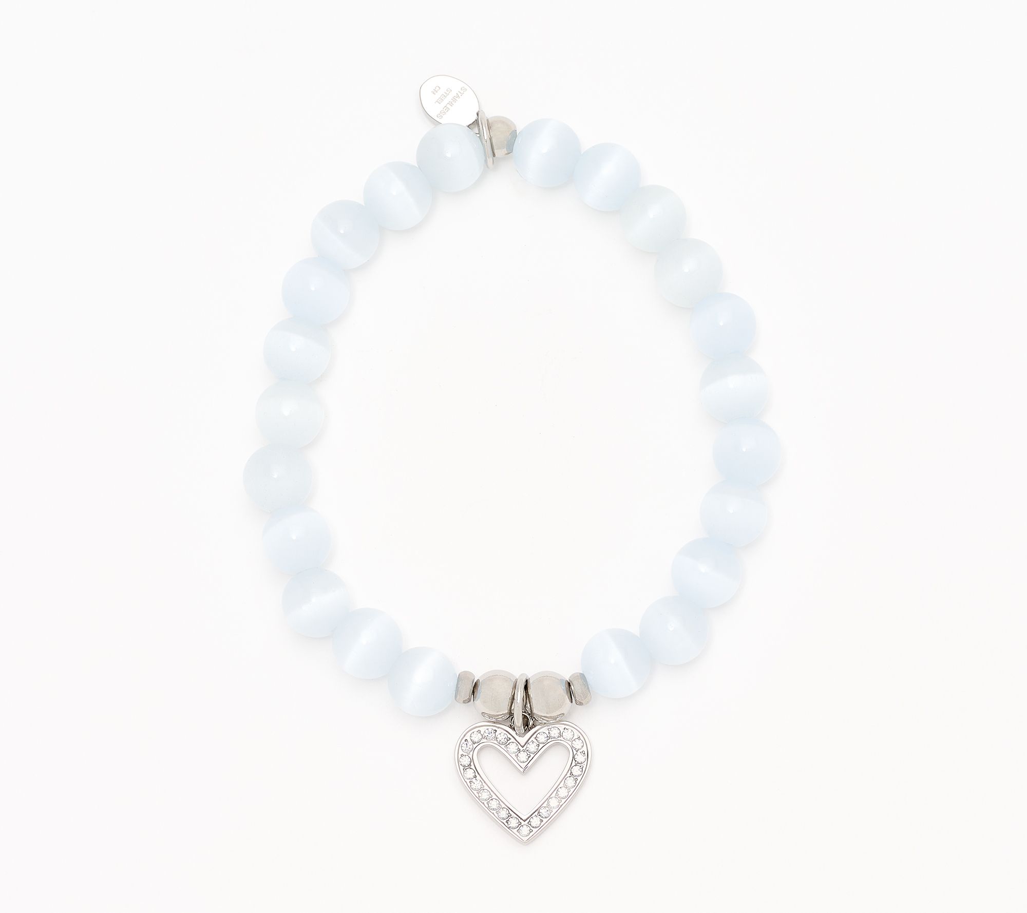 TJ by T Jazelle Wave or Heart Gemstone Bracelet Stainless Steel