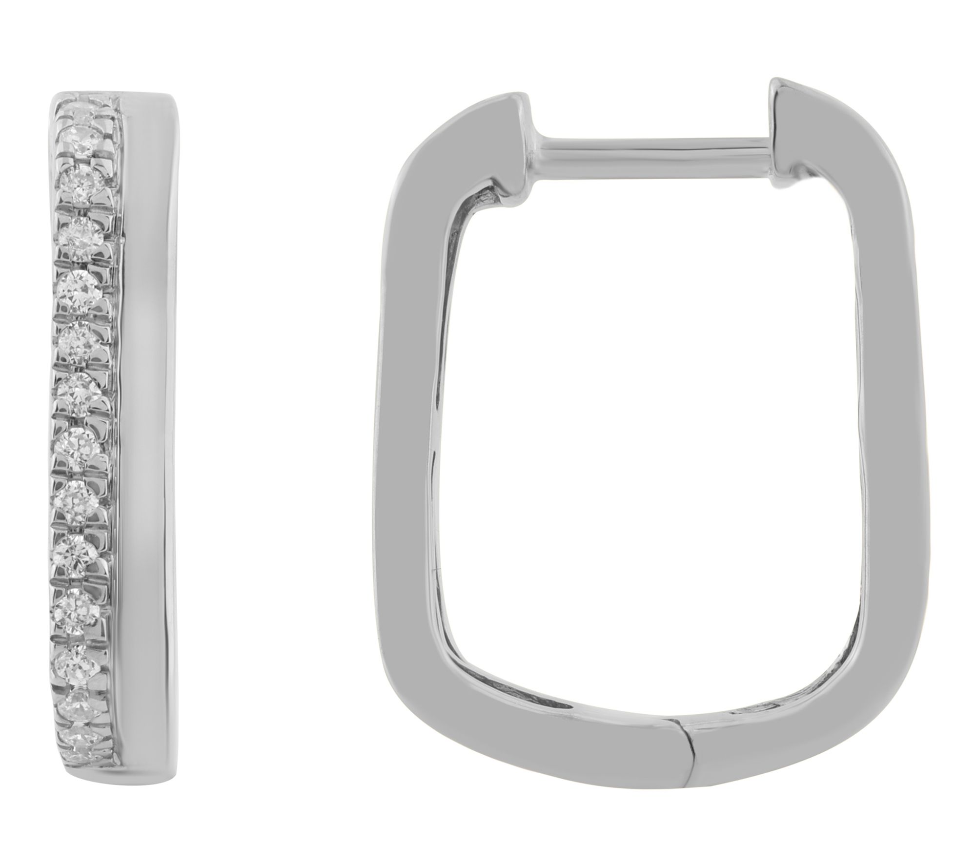Accents by Affinity Diamond Hinged Hoop Earrings, Sterling