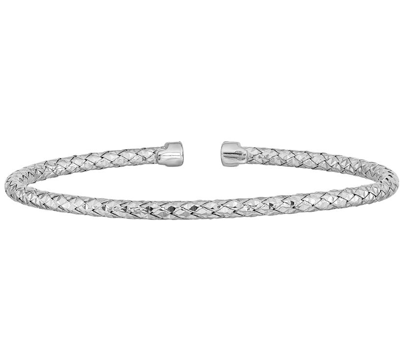 Italian Silver Diamond-Cut Woven Cuff, 6.2g - QVC.com
