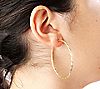 Italian Gold 2" Round Twisted Hoop Earrings, 18K, 2 of 2