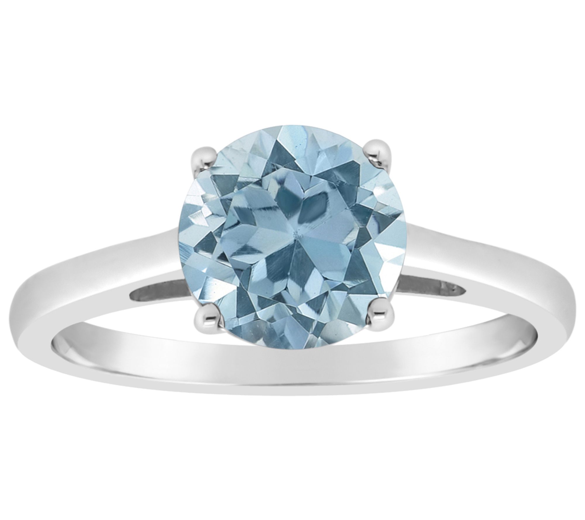14K Gold 2.20 cttw Round Sky Blue Topaz Ring