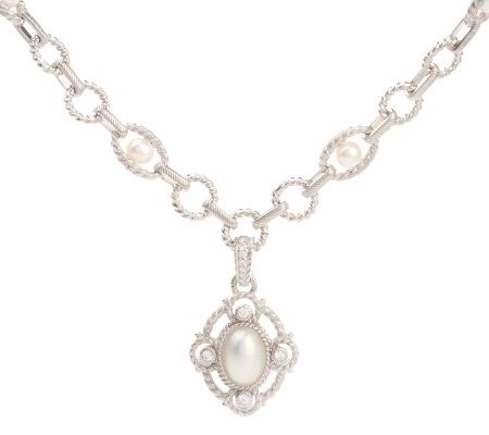 Judith Ripka Sterling Cultured & Mabe' Pearl Necklace - Page 1 — QVC.com