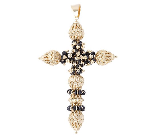 Arte d'Oro Gemstone & Filigree Bead Cross Pendant, 18K
