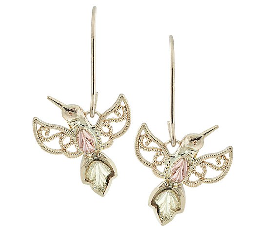 Black Hills Hummingbird Earrings, 10K/12K Gold