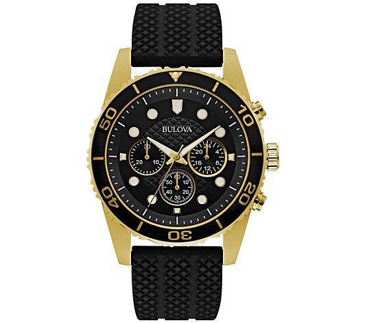 Bulova Men's Goldtone Silicone Strap Watch