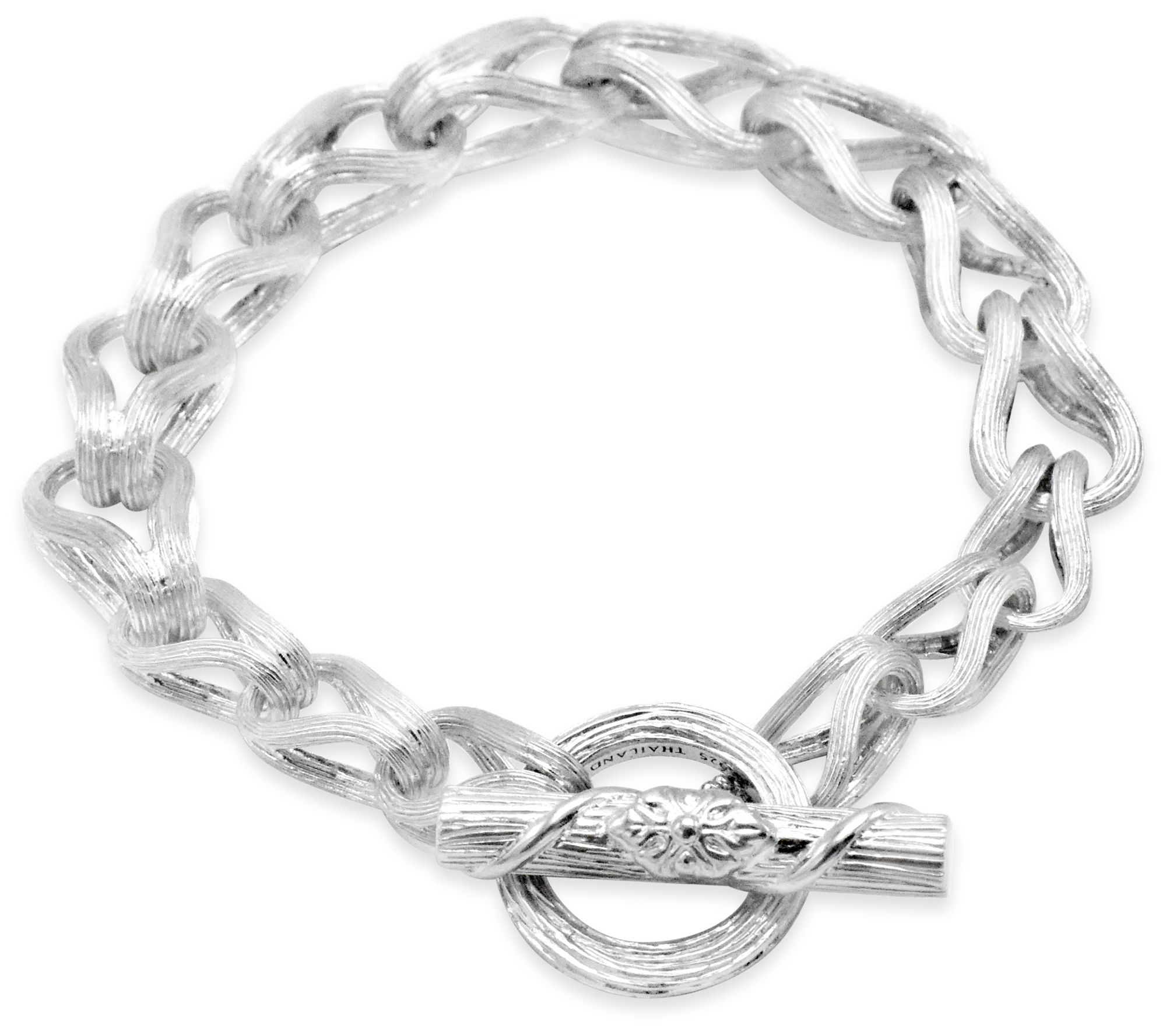 Ariva Sterling Silver Textured Link Bracelet