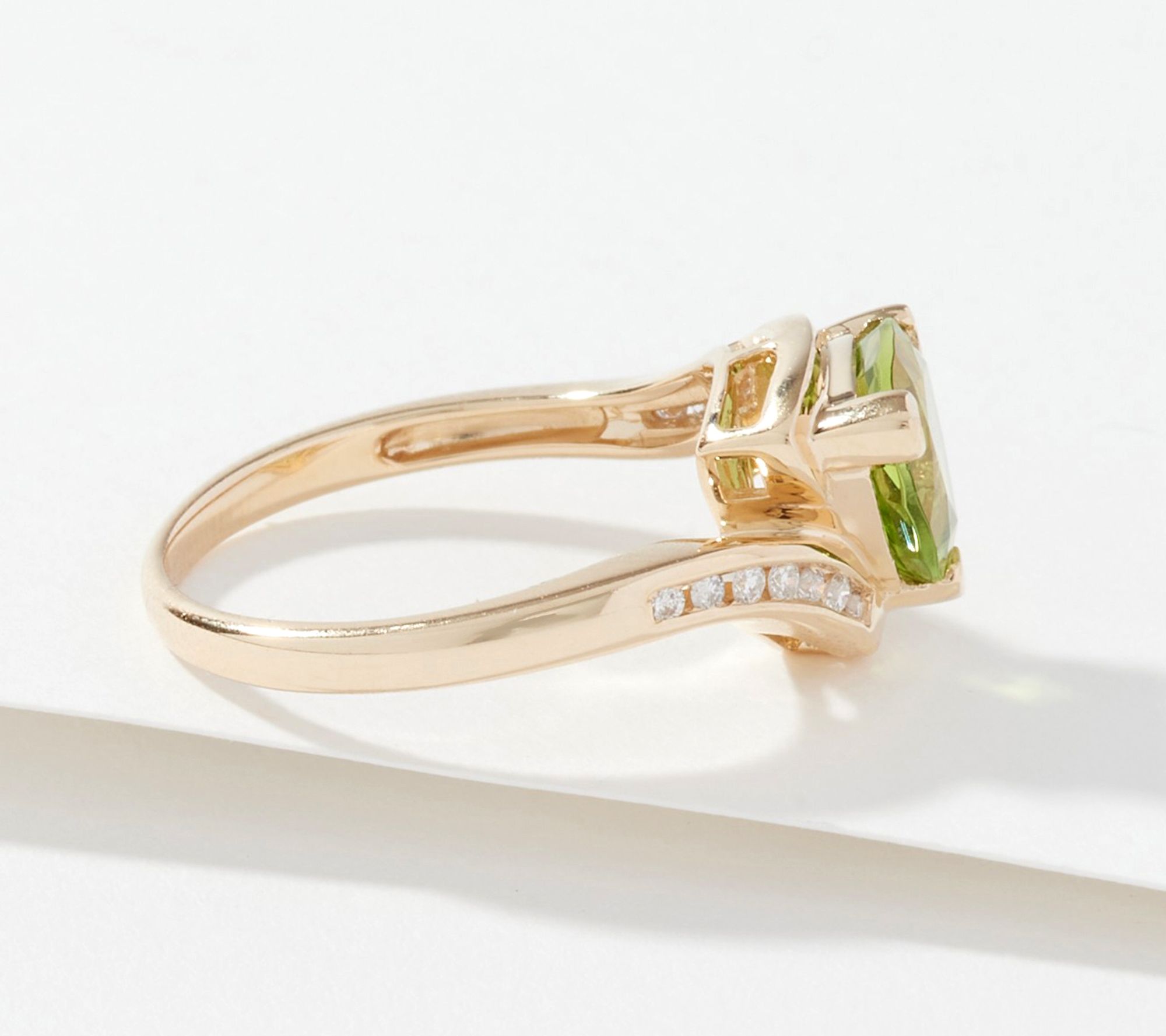 Affinity Gems Trillion-Cut Gemstone & Diamond Ring 14K Gold - QVC.com