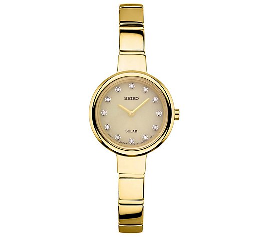 Seiko Women's Goldtone Diamond Bangle Watch 