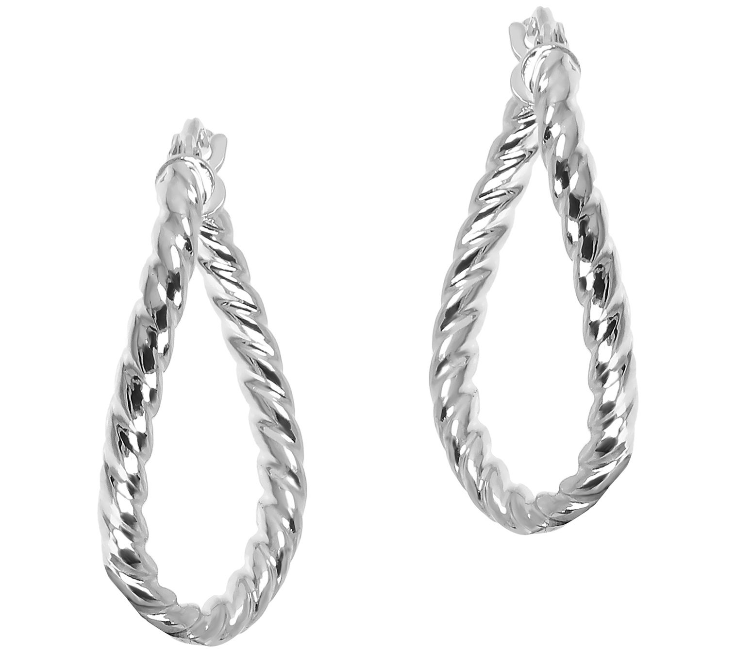 EternaGold 3/4" Twisted Wavy Oval Hoop Earrings , 14K Gold