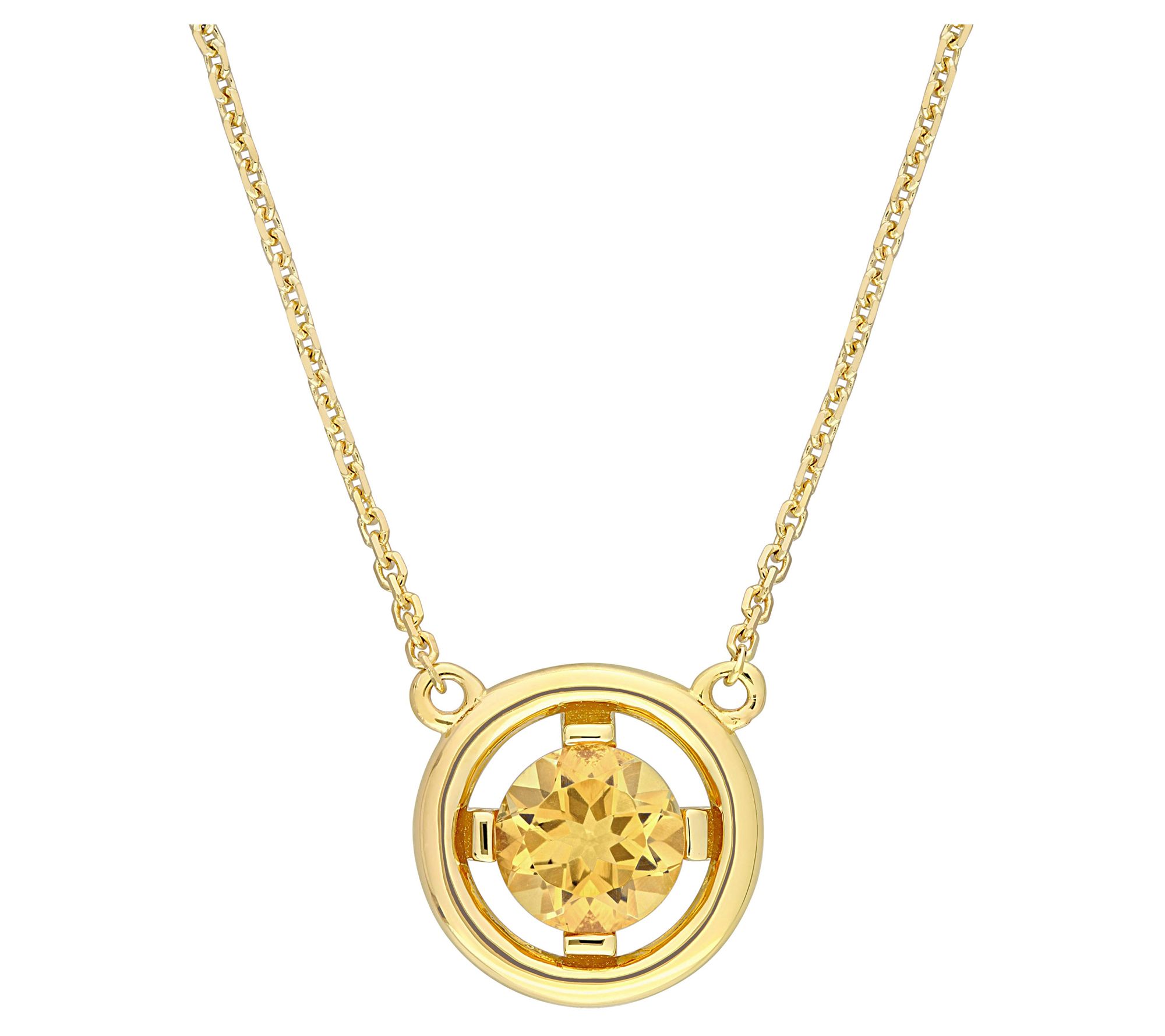 Affinity Gems 0.75 cttw Citrine Solitaire Neckl ace, 14K Gold