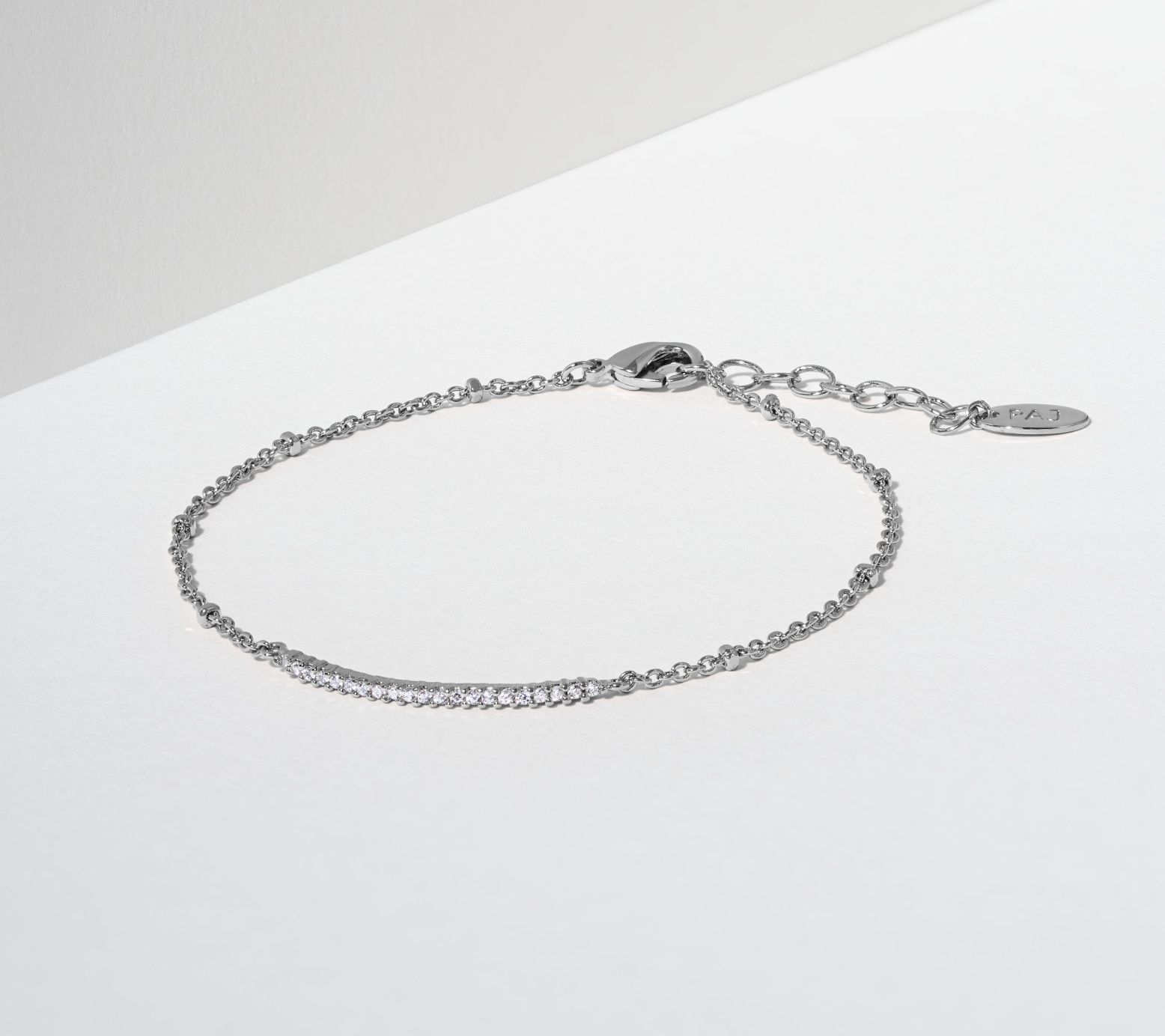 Diamonique Delicate Layering Bar Bracelet, 18K Gold Clad