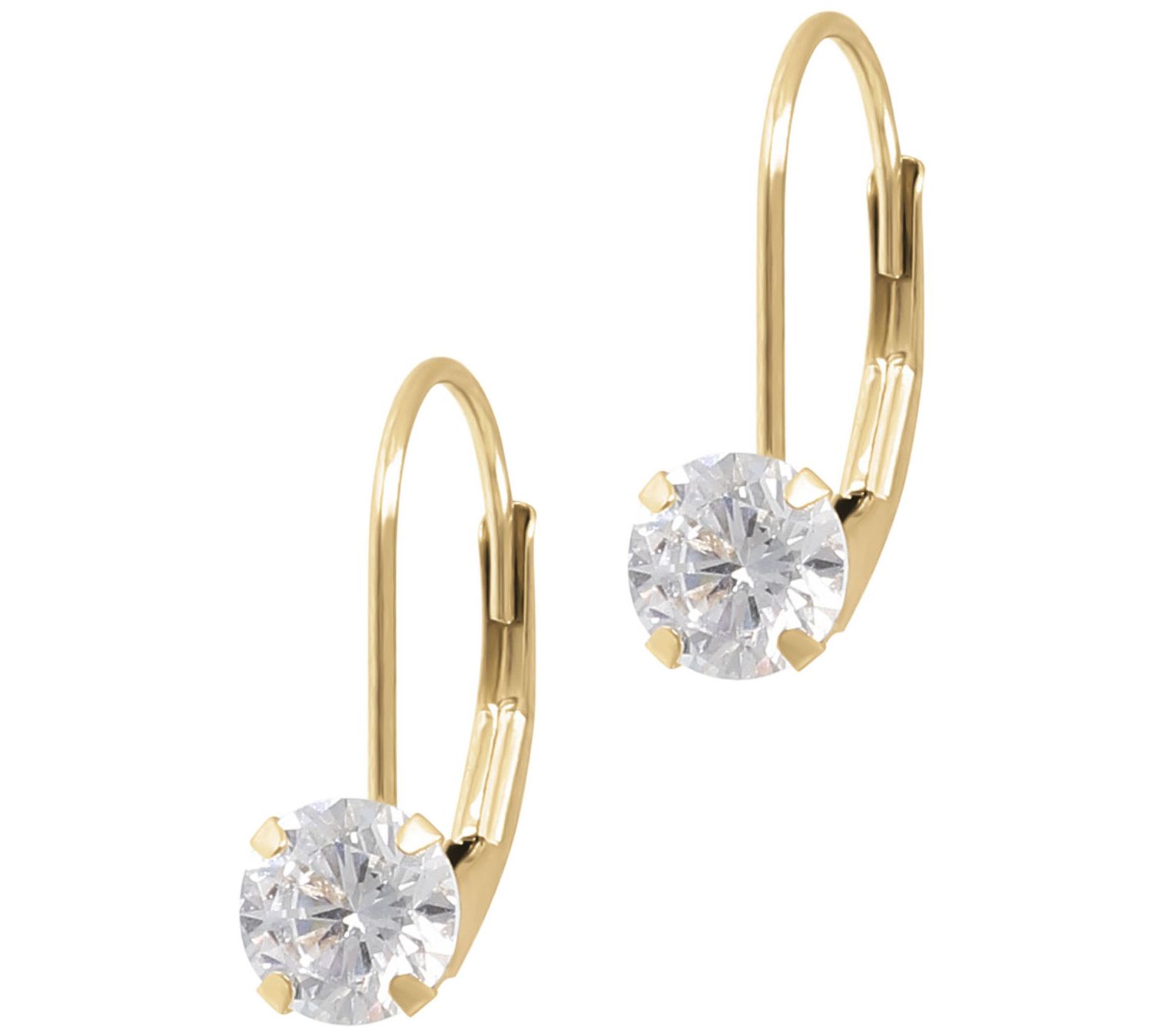 Diamonique 0.95 cttw Lever Back Earrings, 14K G old