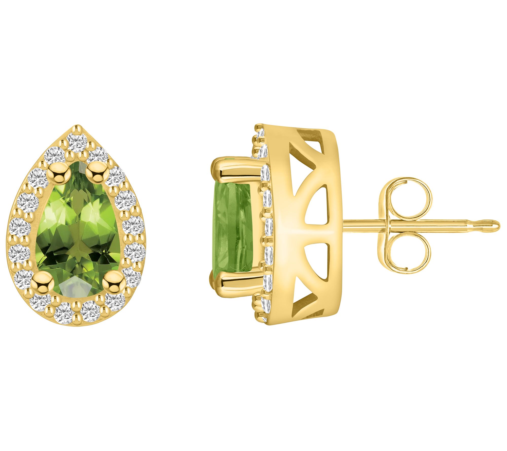 Affinity Gems Pear Gemstone & Diamond Earrings, 14K Gold
