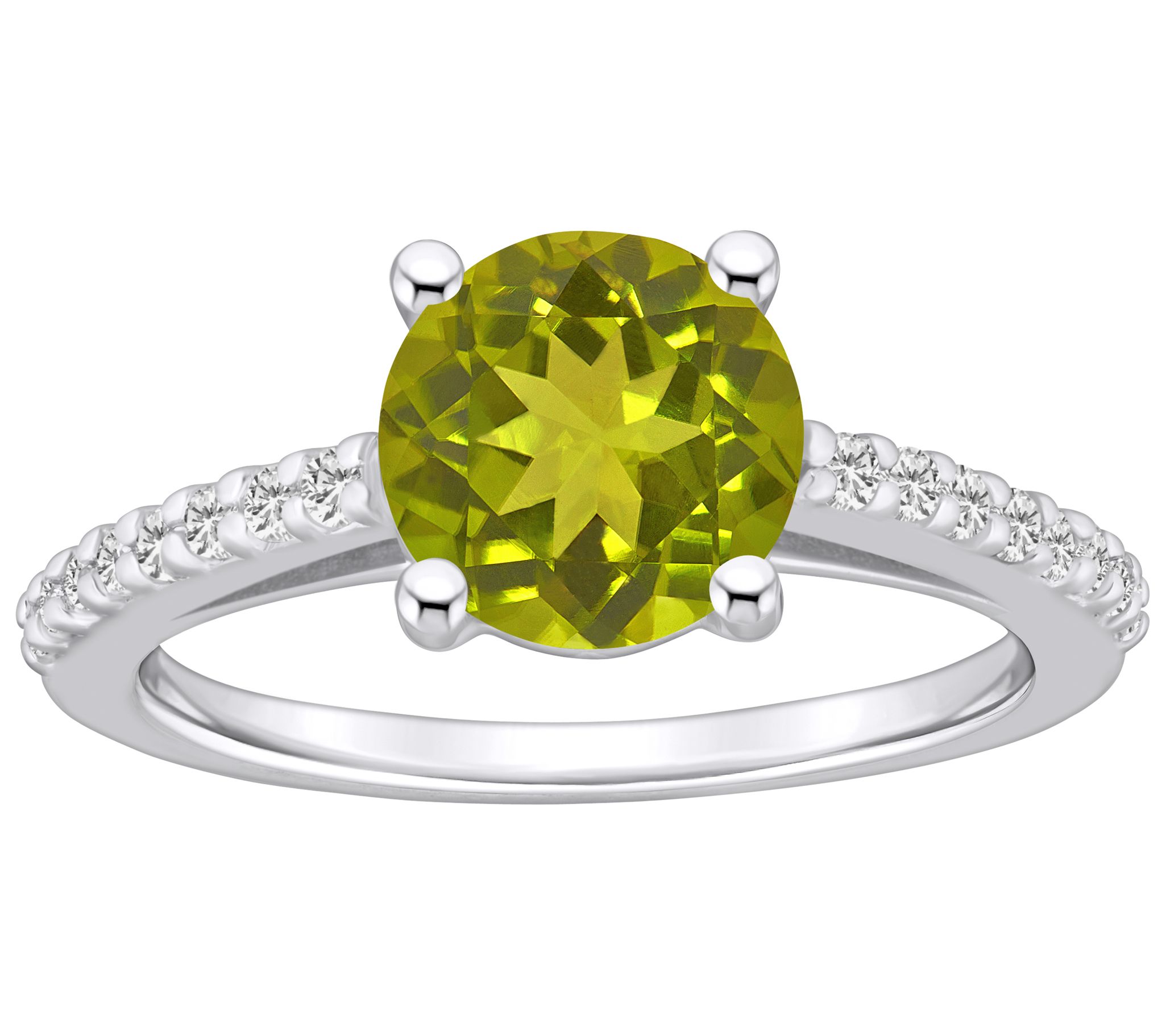 Affinity Gems Gemstone & Diamond Ring, 14K Whit e Gold
