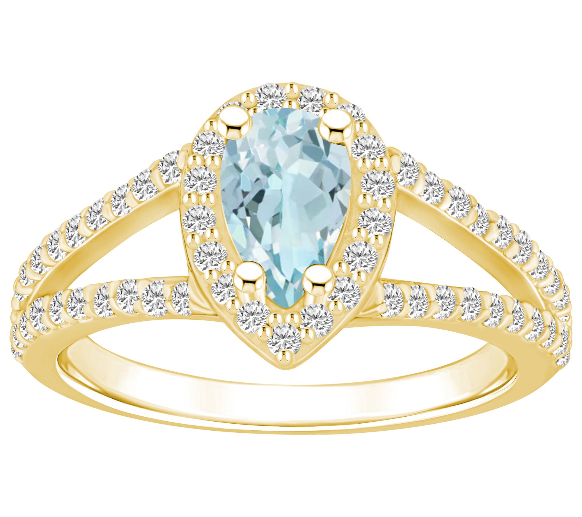 Affinity Gems Aquamarine & 0.55 cttw Diamond Ring, 14K Gold