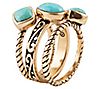 Barse Artisan Crafted Turquoise Set of 3 Stacking Rings