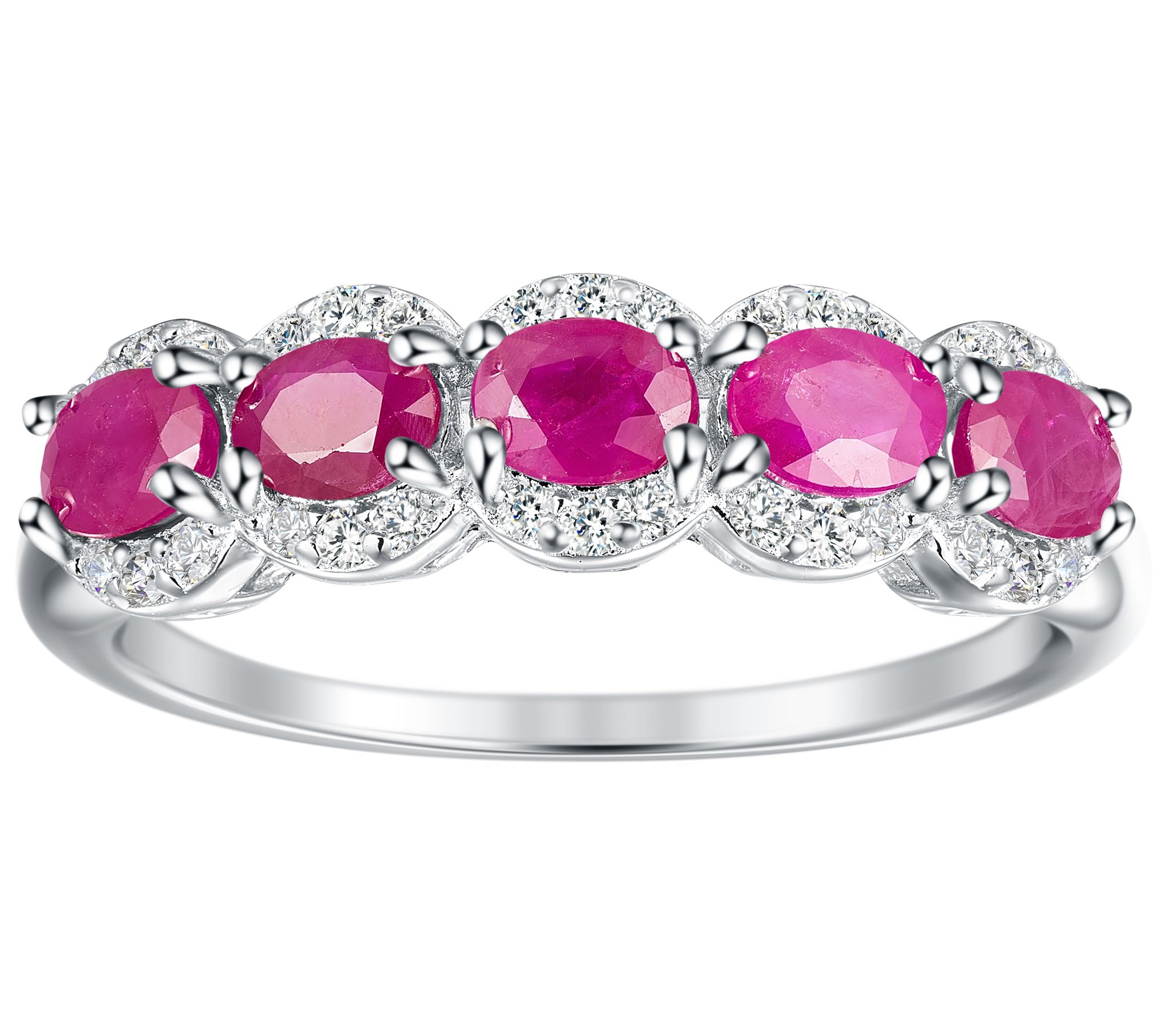 Affinity Gems Oval Gemstone & White Zircon Ring, Sterling