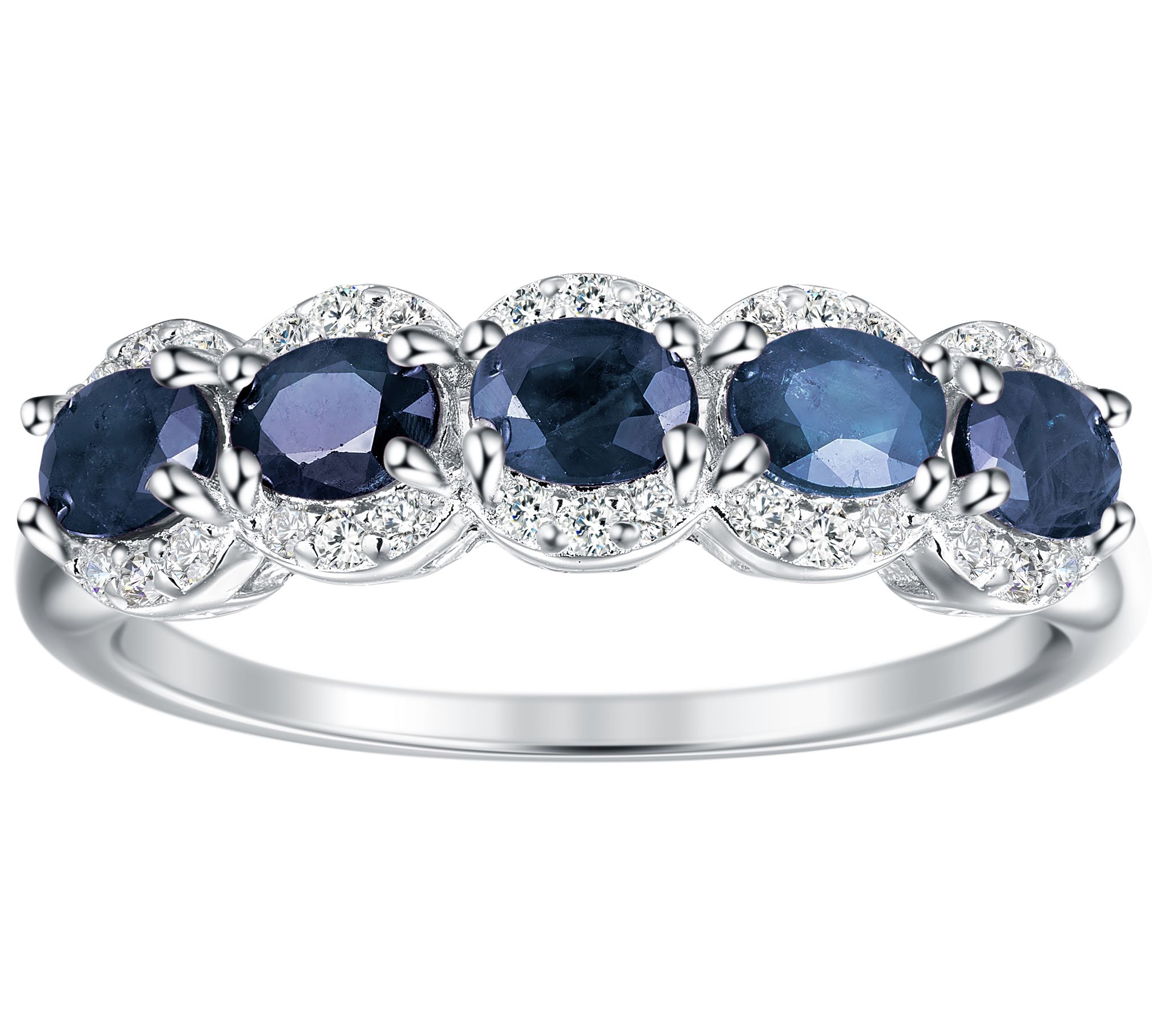 Affinity Gems Oval Gemstone & White Zircon Ring, Sterling