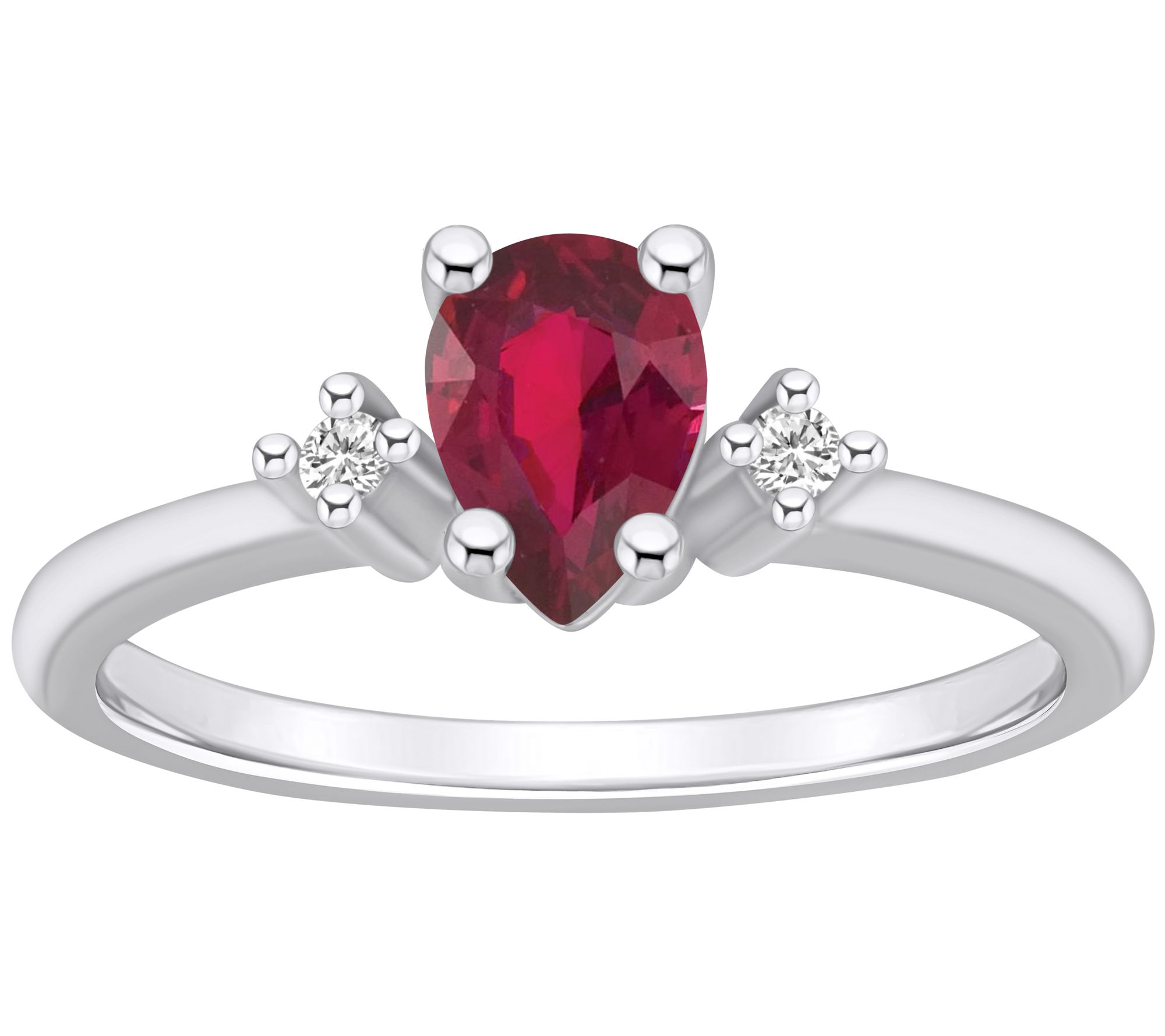 Affinity Gems Pear Cut Ruby & Diamond Accent Ring, 14K Gold