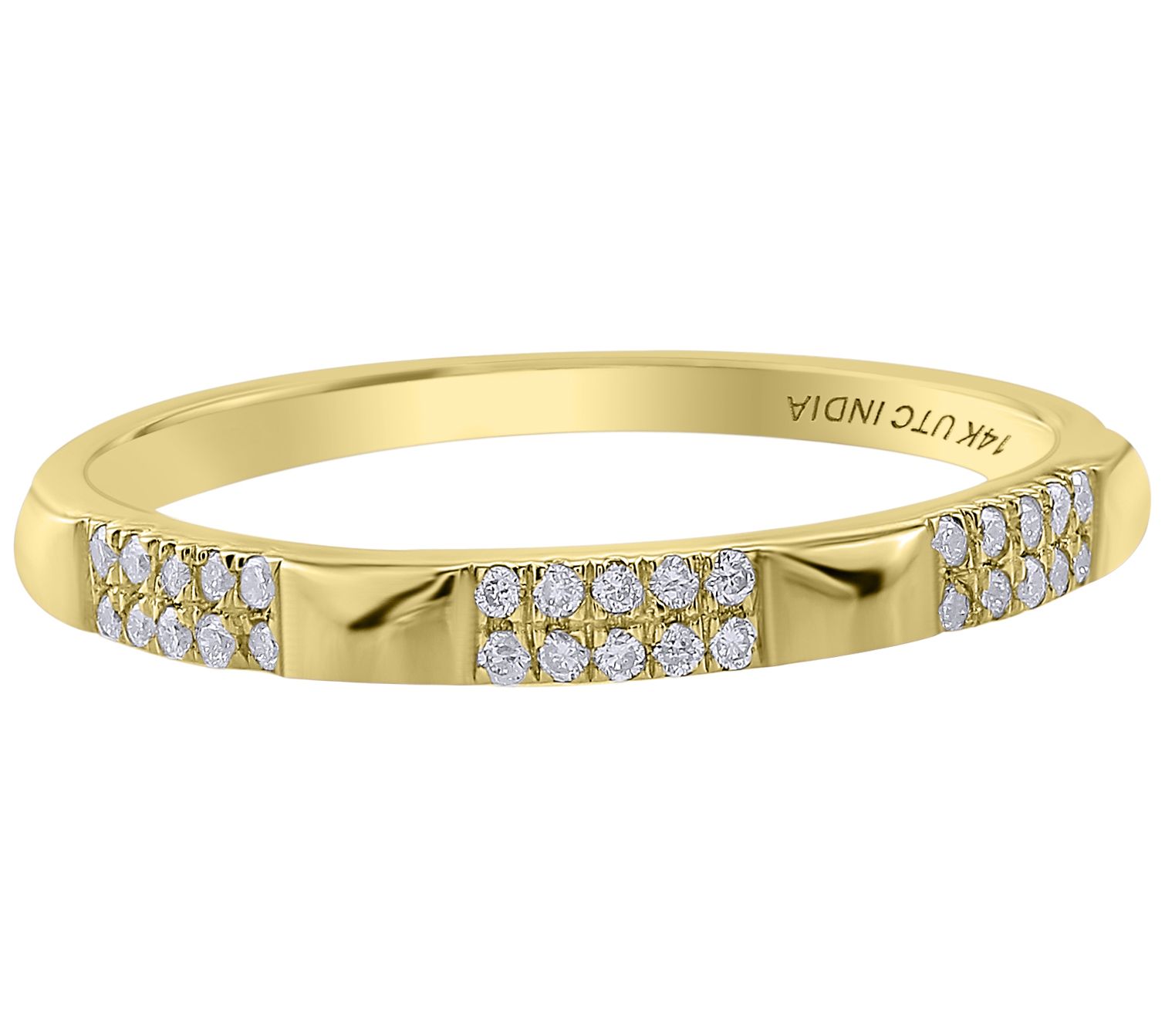 ByGOLDGIRL x QVC Diamond Accent & Pyramid Band Ring, 14K