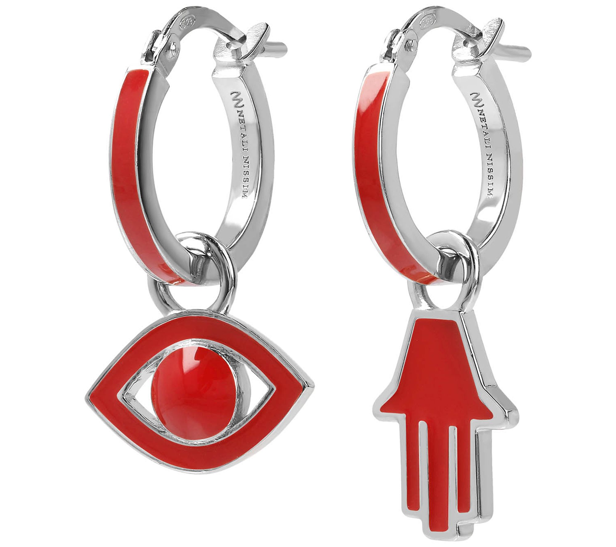 Netali Nissim Enamel Evil Eye & Hamsa Earrings,Sterling
