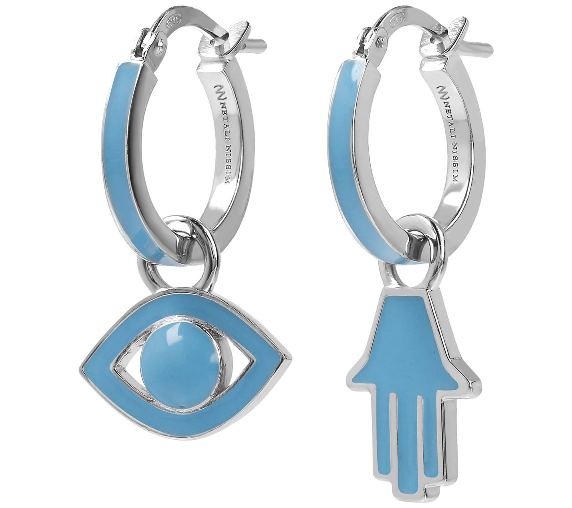 Netali Nissim Enamel Evil Eye & Hamsa Earrings,Sterling