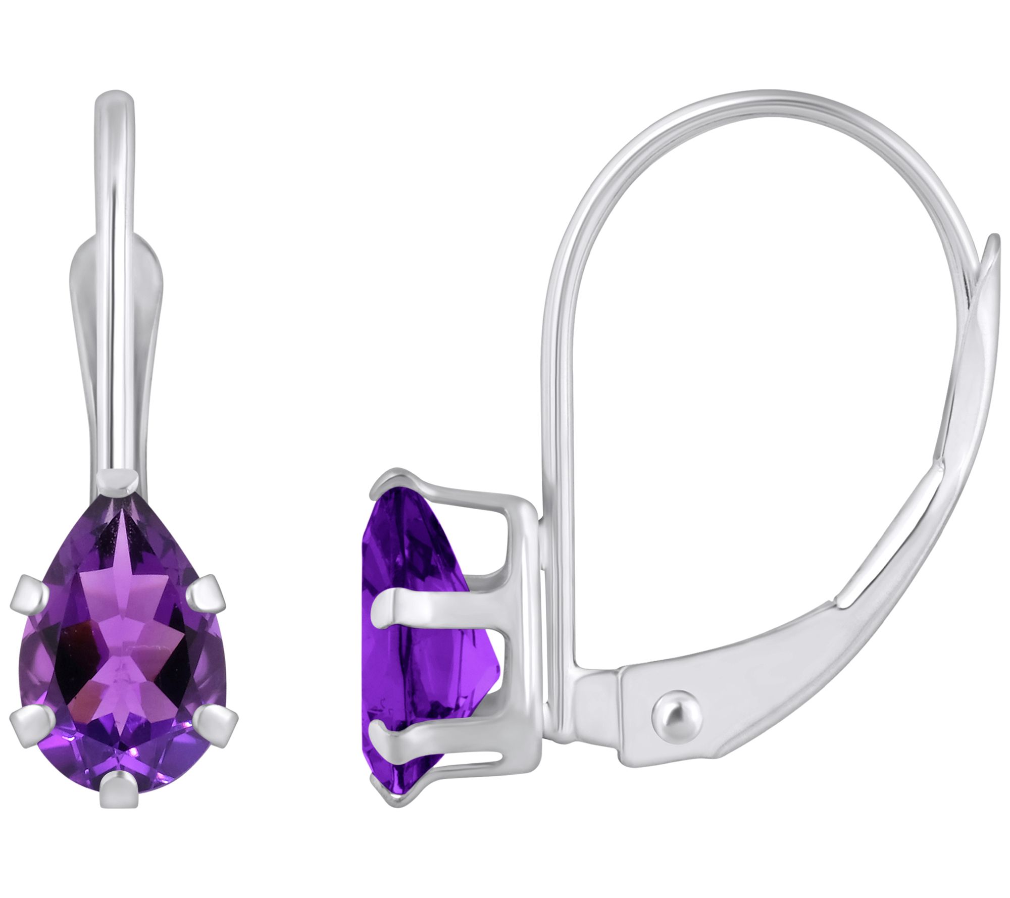 Affinity Gems Pear Cut Leverback Earrings, 10K White Gold